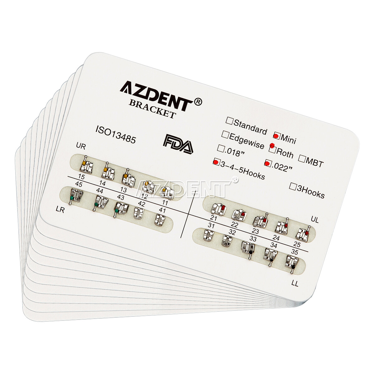 AZDENT Dental Ortho 1st Molar Buccal Tubes /Bracket Braces Mini MBT Roth 018/022
