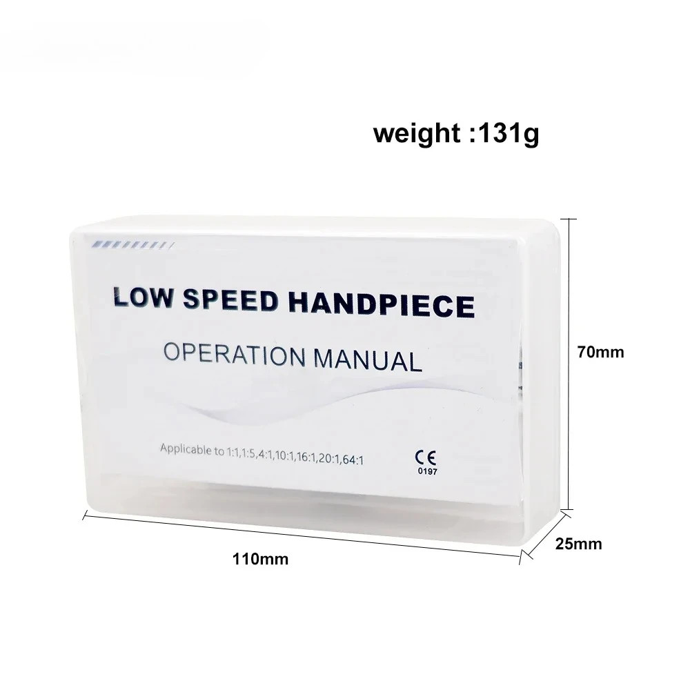 Dental Low Speed Handpiece Fiber Optic 1:1 Contra Angle Handpiece With LED Light