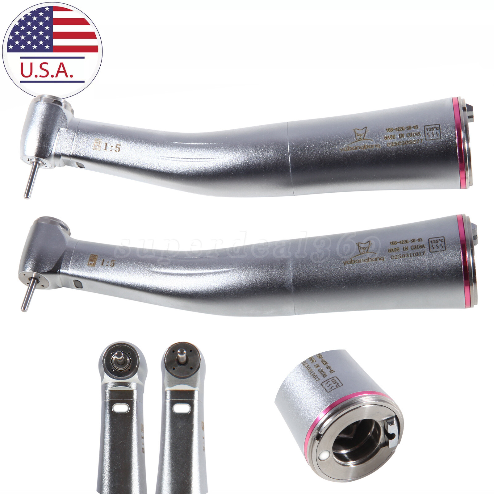 Dental 1:5 Fiber Optic LED Increasing Contra Angle Handpiece Fit NSK E-type YBB