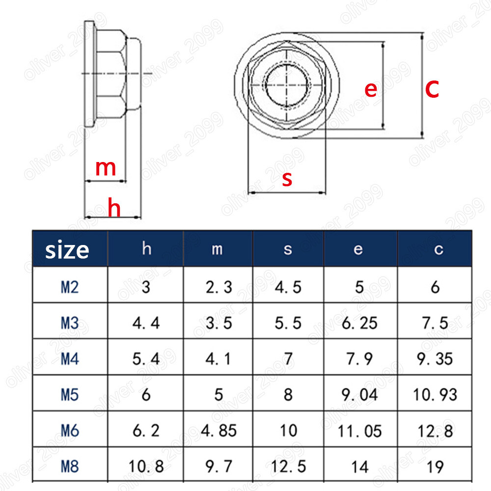 Multicolor Aluminum 6061 Hex Flange Lock Nut With Nylon Insert M2 M3 M4 M5 M6 M8