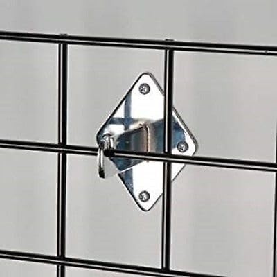 Dazzling Displays Chrome Gridwall Mount Brackets For Grid or Slatgrid Panels – B