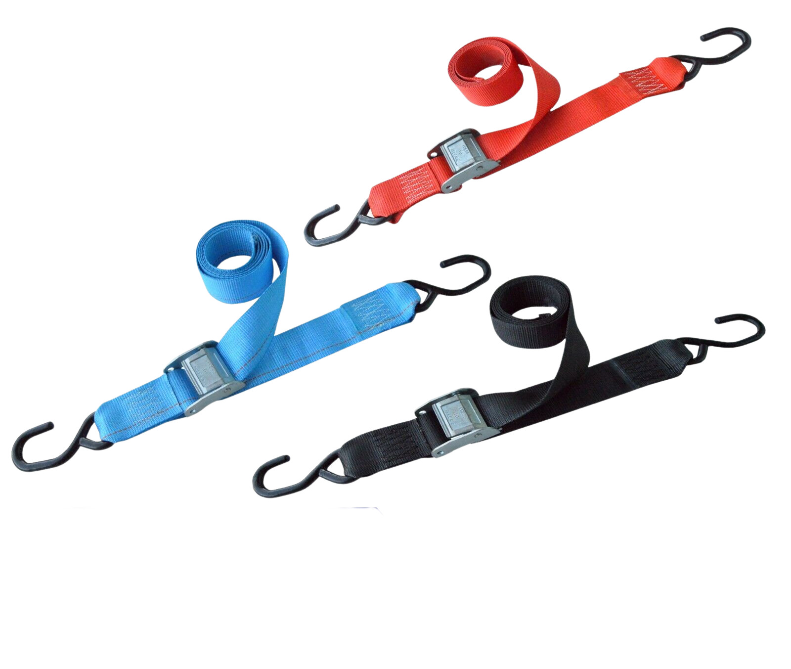 2 Pack 2″x6′ Cam Buckle Tie Down Strap w/S Hook for Motorcycle Boat Trailer Bike