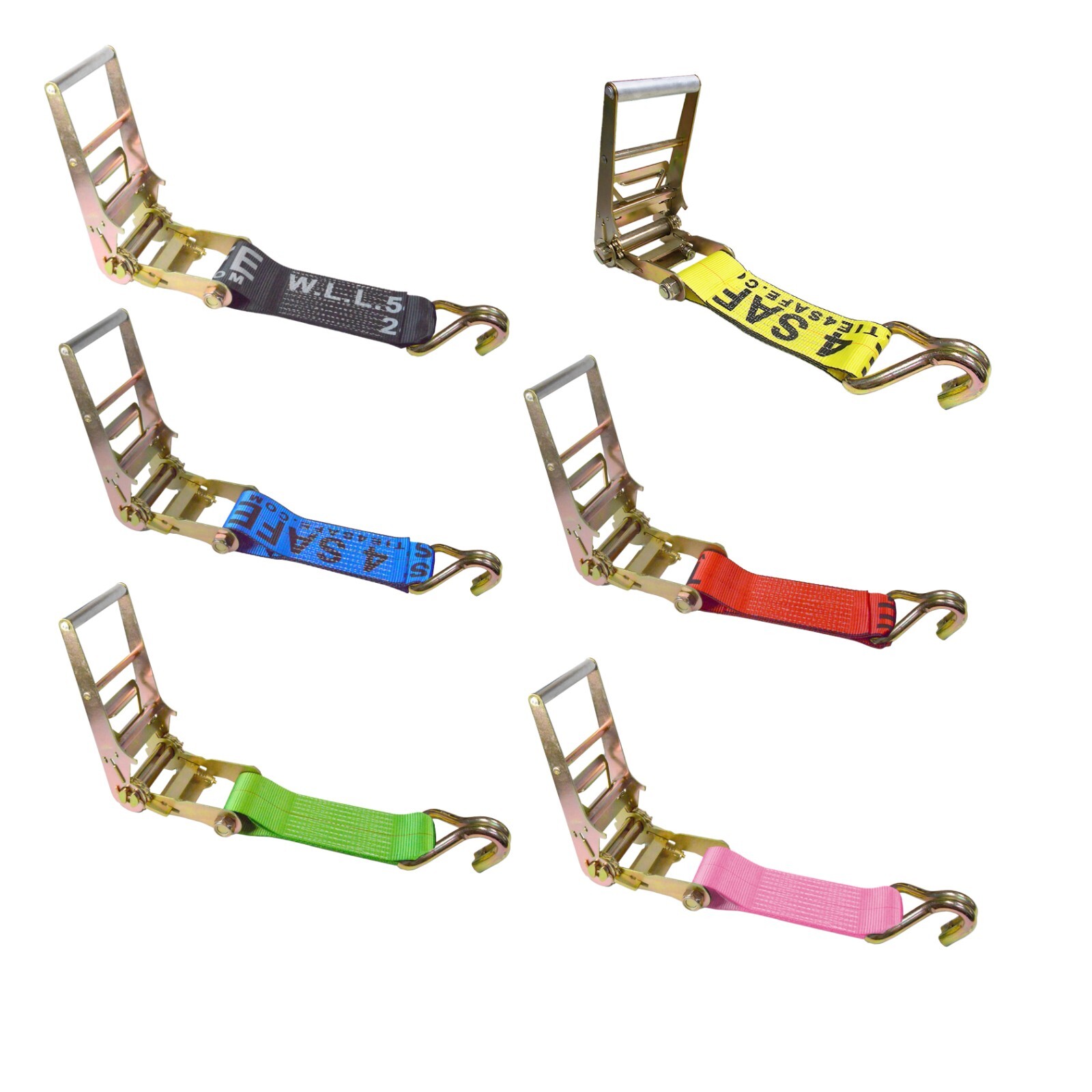 USA 3″ 4″ Ratchet Tie Down Short Fixed End Strap w/ J Hook for Flatbed Truck