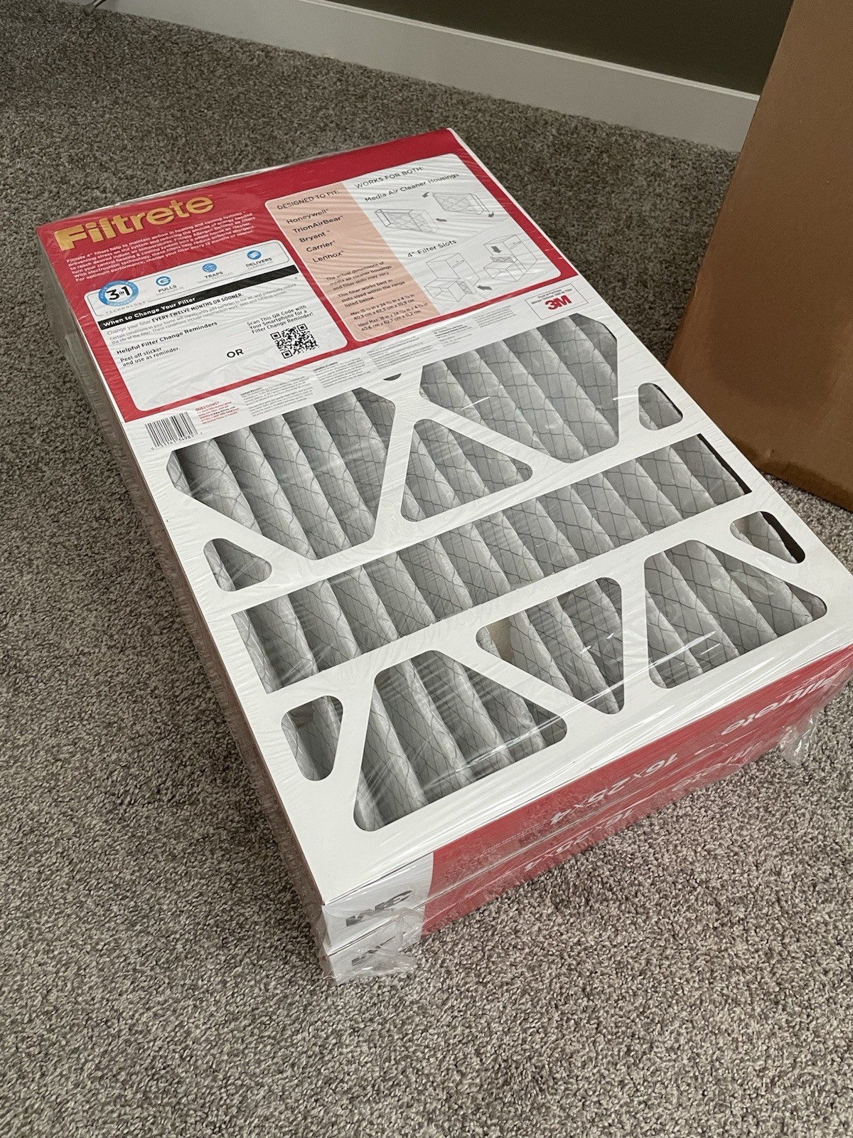 Filtrete 16x25x4 Air Filter, MPR 1000, MERV 11, Allergen 16x25x4, White