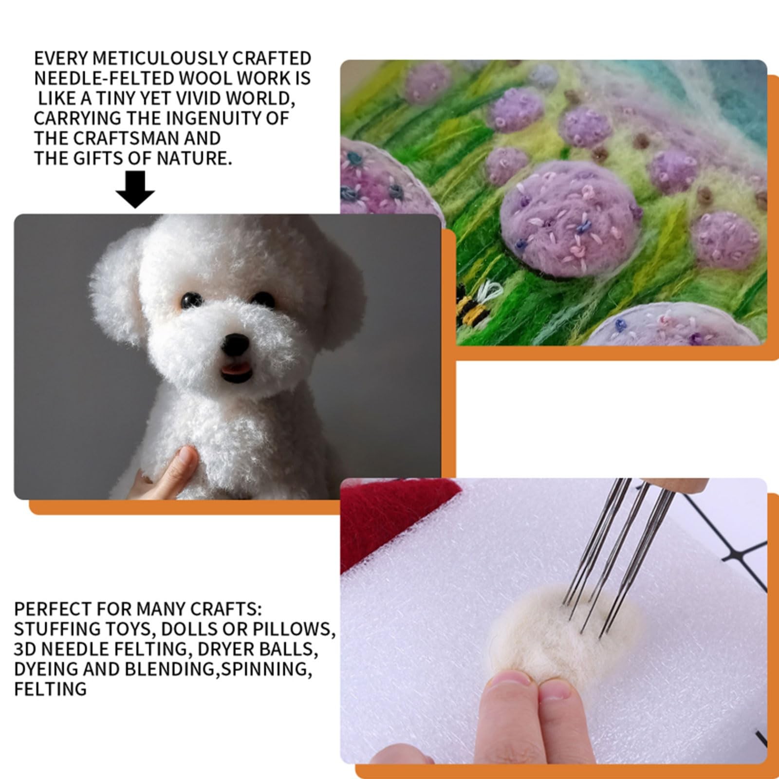 Natural Wool Stuffing for Stuffed Animals – 100% Organic Wool Batting Filler …