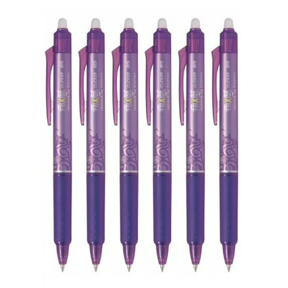 30ct Pilot FriXion Clicker Pens Purple 0.5mm Erasable Gel Retractable Fine Point