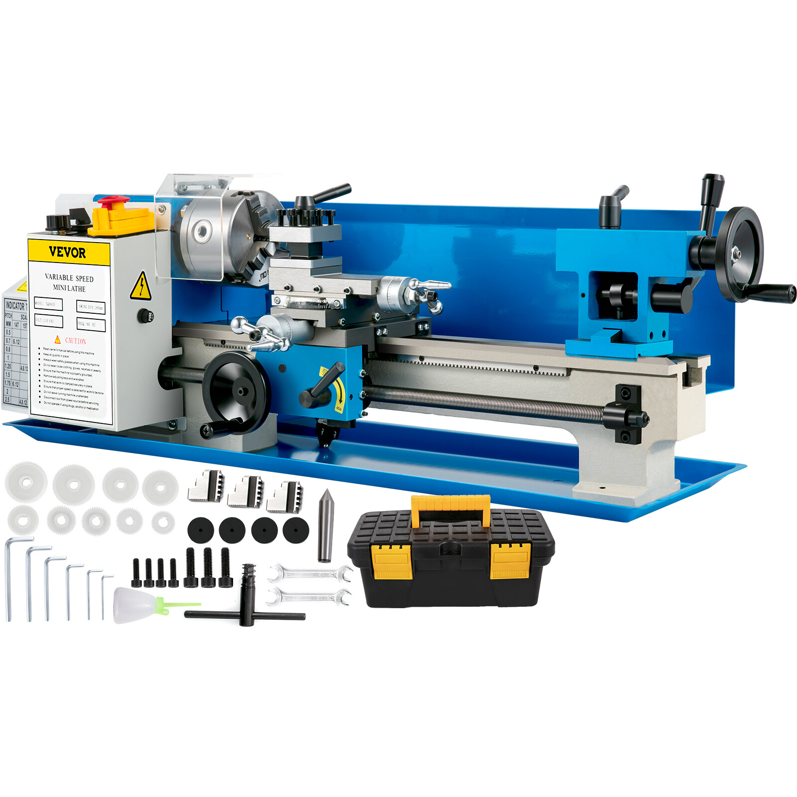 ?VEVOR 550W Mini Metal Lathe Machine Tool 7″x14″ Variable Speed 2250RPM Tool