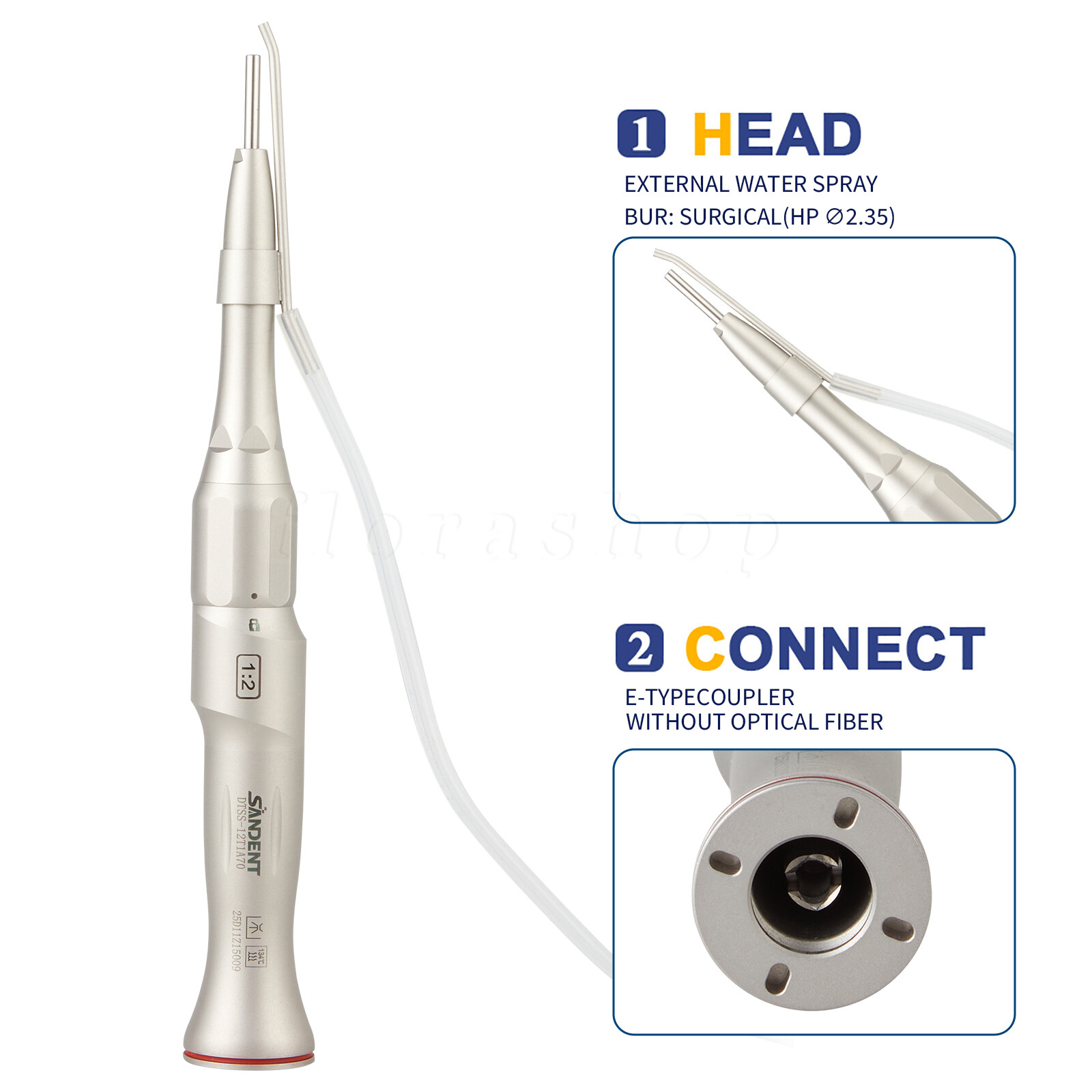 Dental 1:2 Increasing Surgical Osteotomy Handpiece Straight E-type HP Φ2.35mm