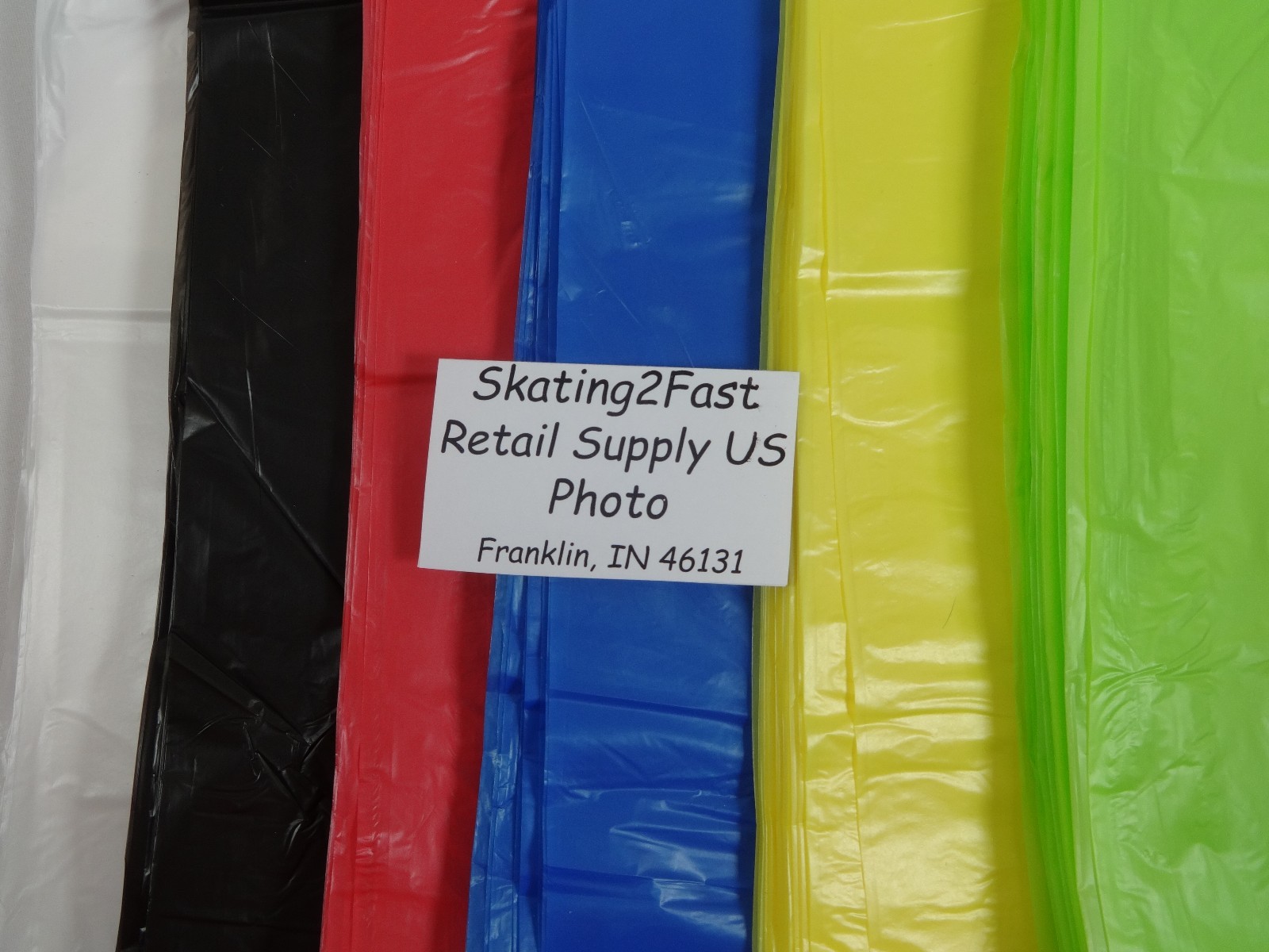 T-Shirt Bag Plastic w/ Handles 8″ x 5″ x 16″ Variety of Colors & Qty Retail