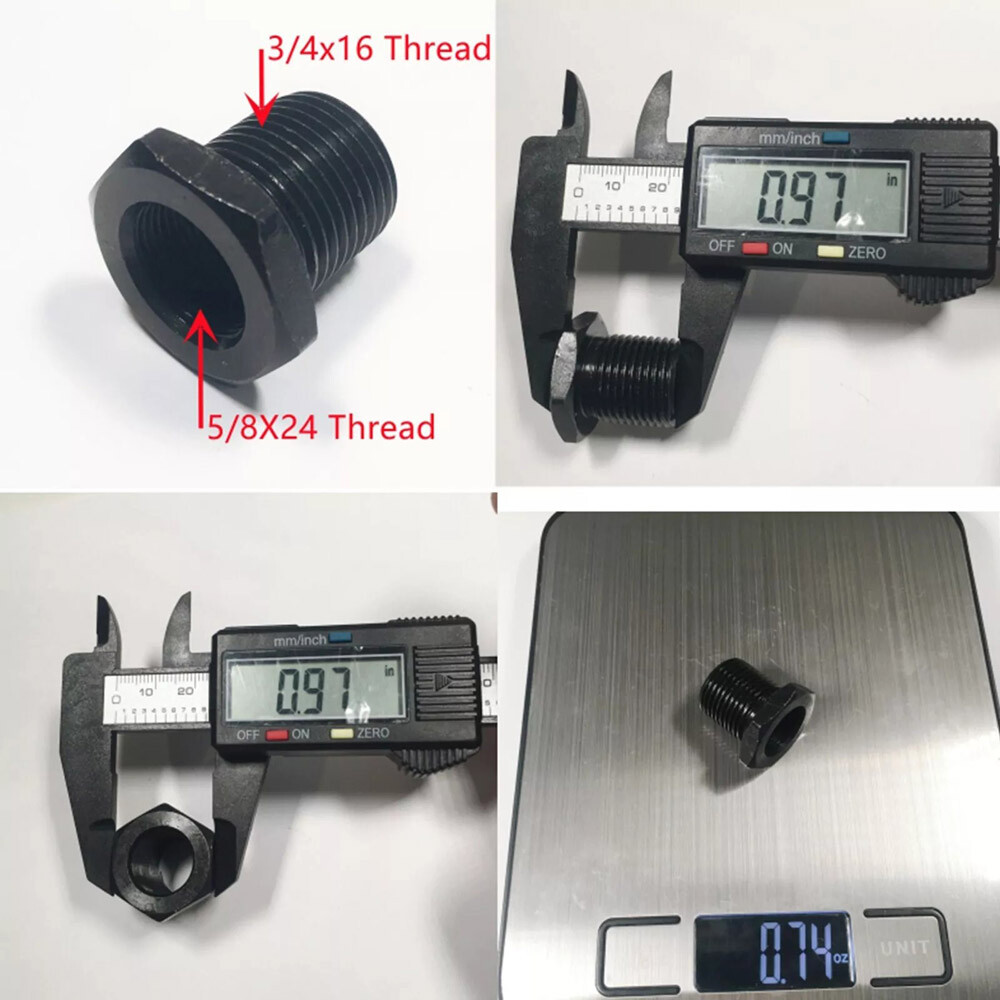 3 Pack Steel Thread Adapter Convert 5/8×24 to 3/4×16.13/16X16.3/4 NPT US