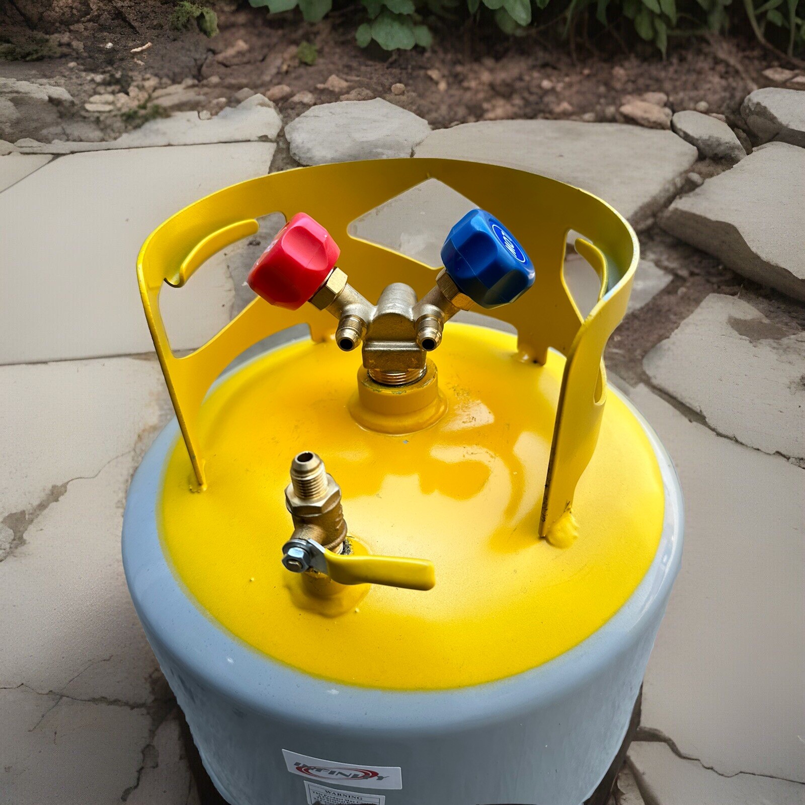 50lb Recovery Tank Reclaim Refrigerant 4 HVAC Split unit Y-Shape Valve 1/4” SAE