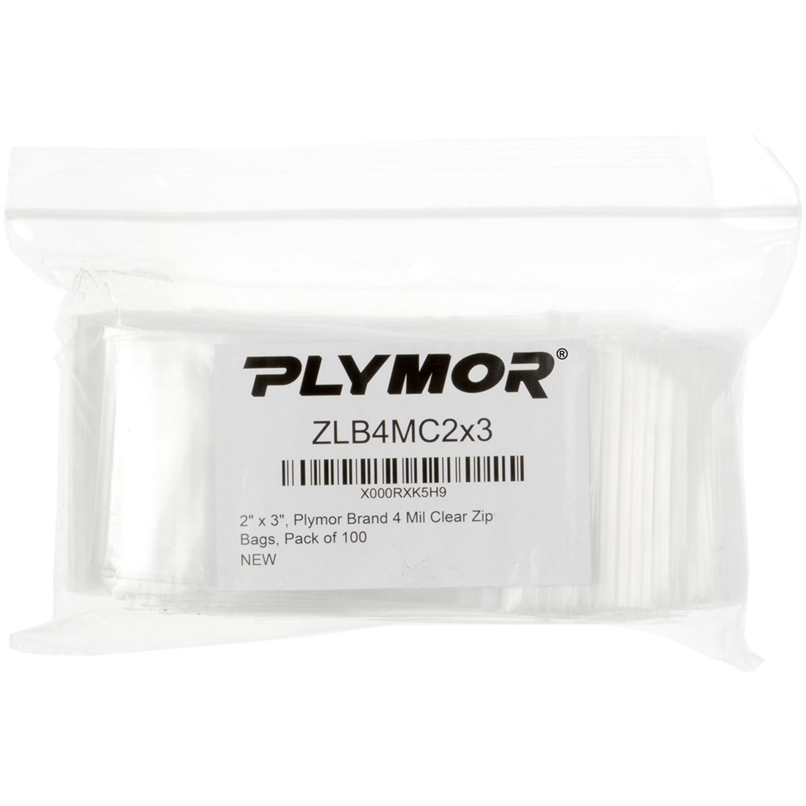 Plymor 2″ x 3″, 4 Mil Heavy Duty Zipper Reclosable Plastic Bags
