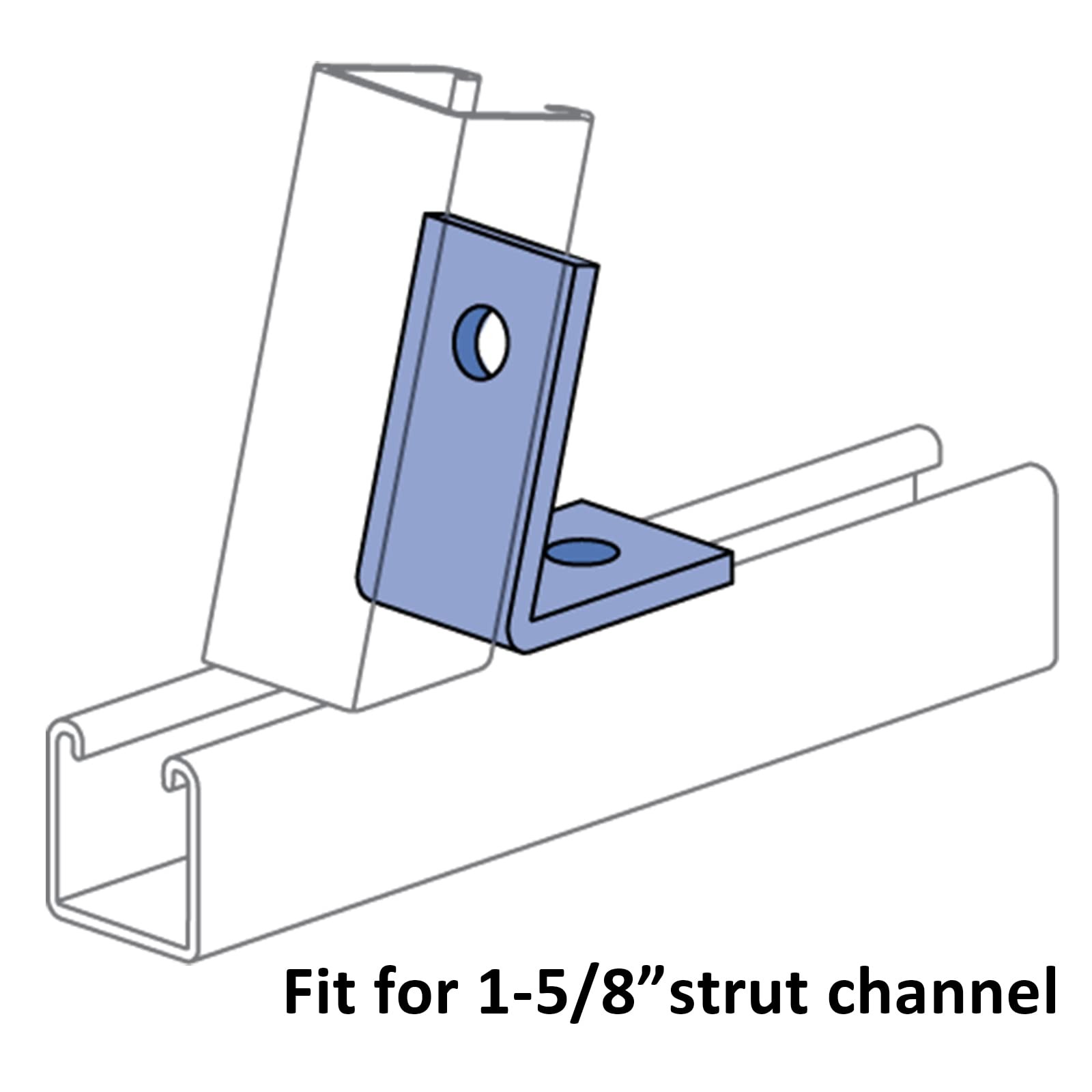 4 Pcs 45 Degree Inside Angle Bracket, 2 Hole Closed Angle Mount for 1-5/8″ St…