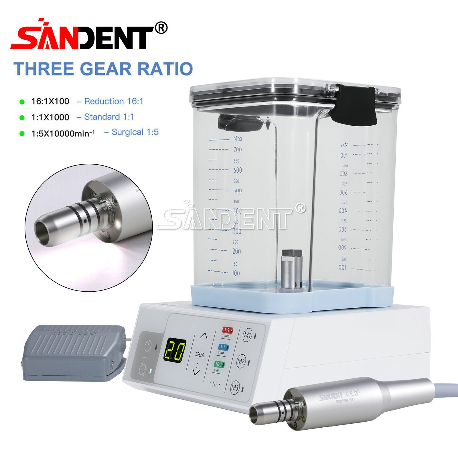 NSK Style Dental Brushless LED Electric Micro Motor/1:5 1:4.2 1:1 Handpiece USA