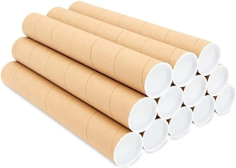 50 – 2″ x 20″ Round Cardboard Shipping Mailing Tube Tubes With End Caps