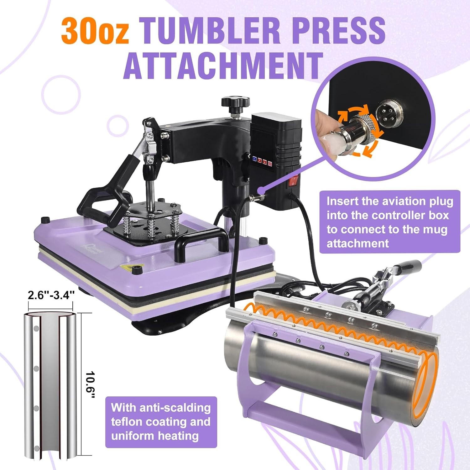 12×15 Inch, 360° Swing Away 5 in 1 Heat Transfer Machine, Multifunctional Hea…
