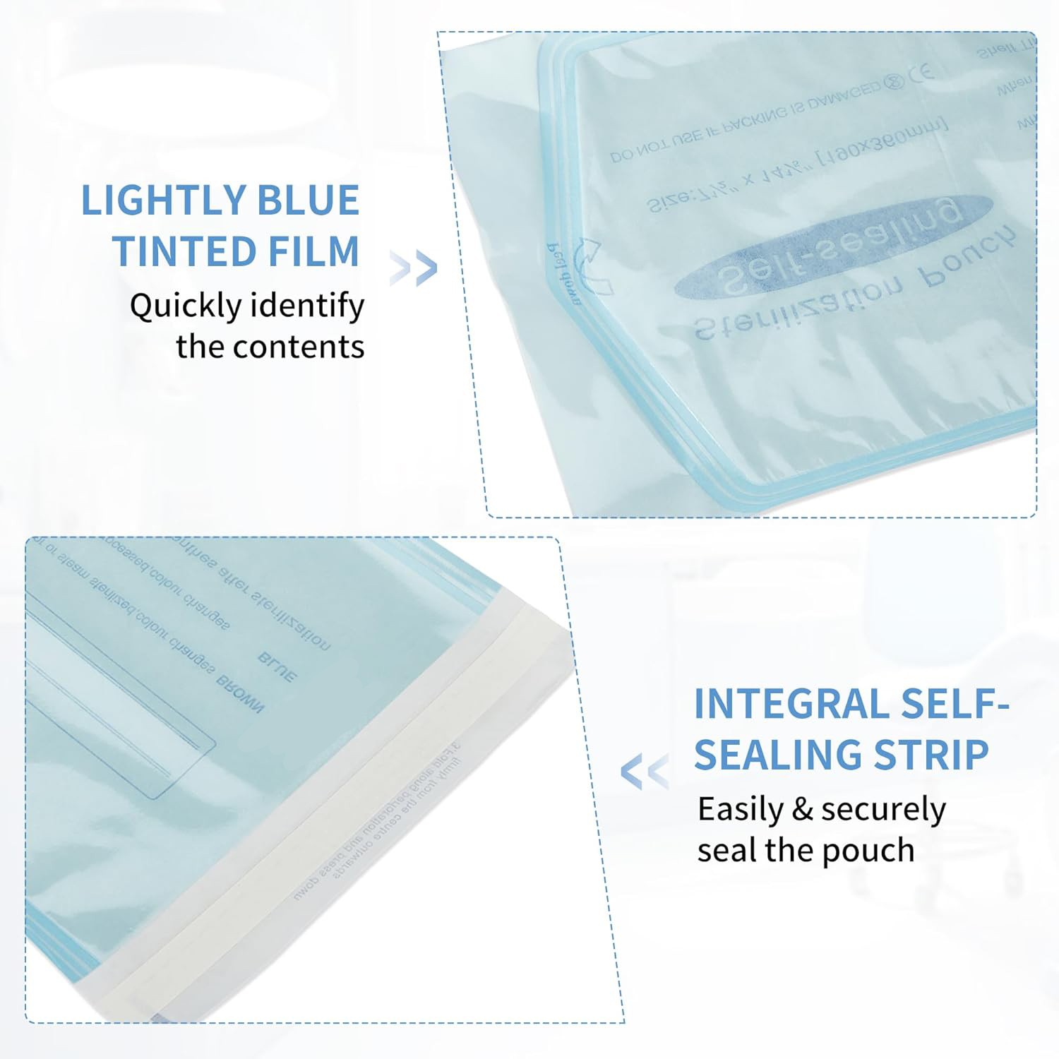 1000/4000x Self Sealing Sterilization Pouches Pouch Autoclave Sterilizer Bags