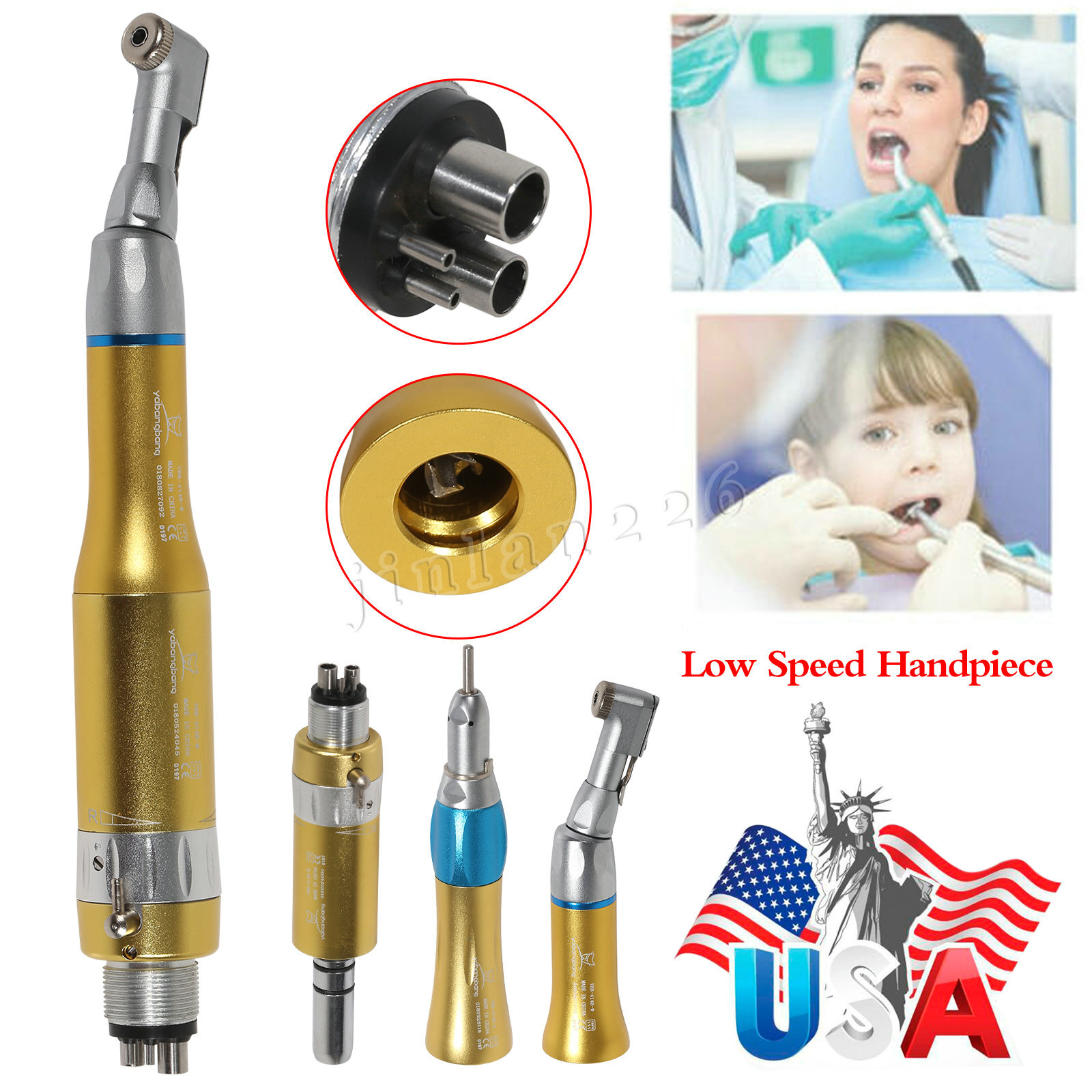 Estilo NSK Dental Baja Velocidad pieza de mano Contra Angulo Motor de aire Kit