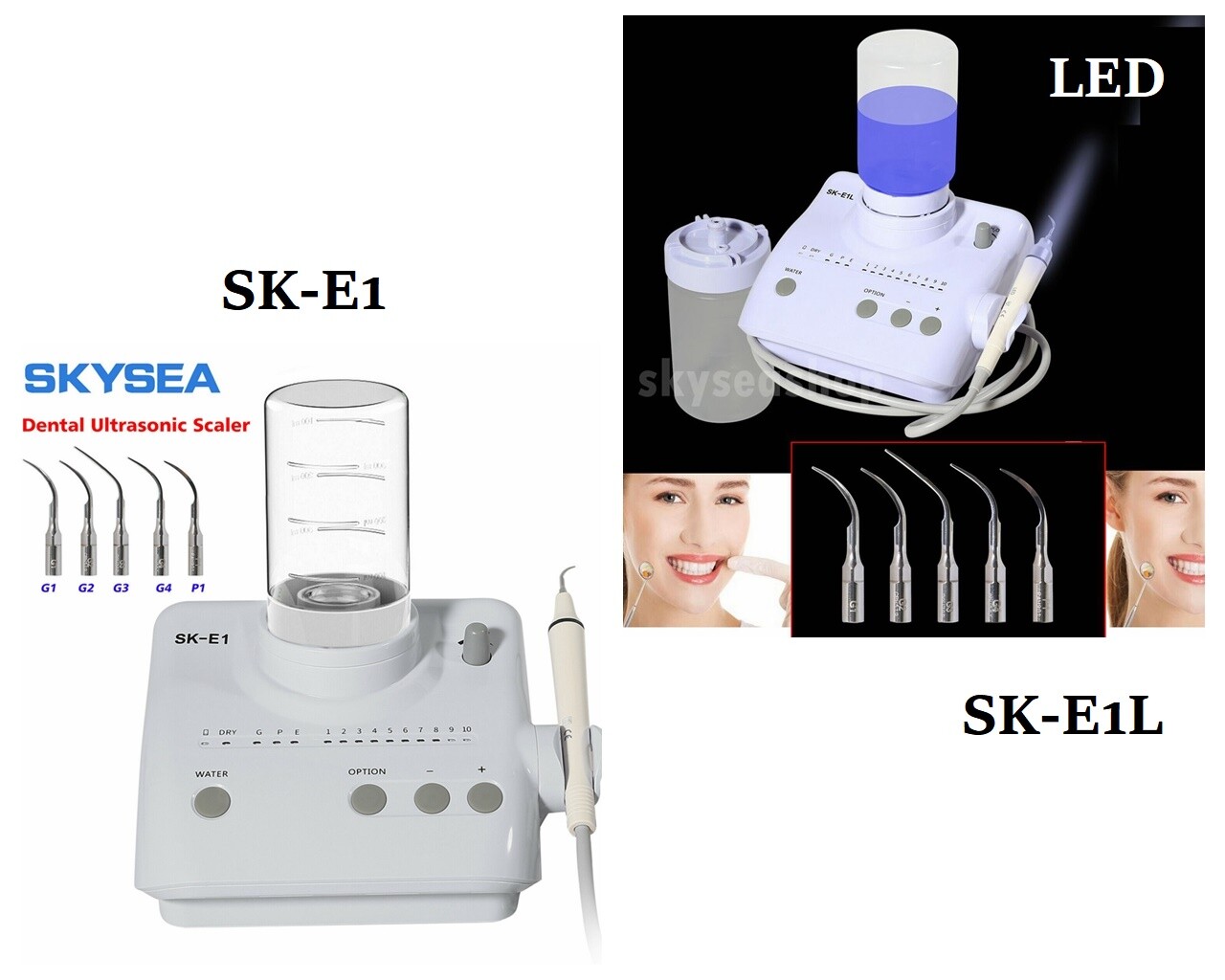 Ultrasonic Piezo Dental Scaler Handpiece 2*Bottles LED/NO-LED Fit EMS Cavitron E