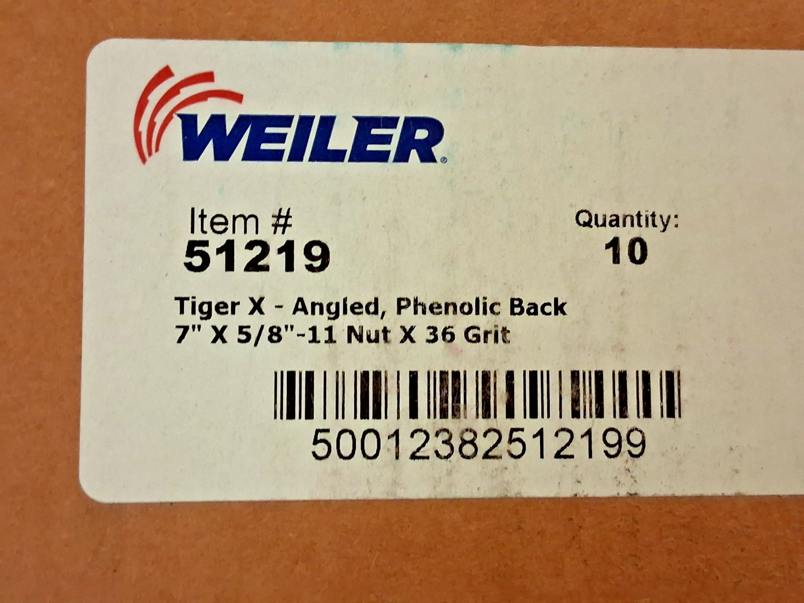 Weiler Flap Discs QTY10 7″ Dia Ceramic Zirconia Alumina Blend 51219