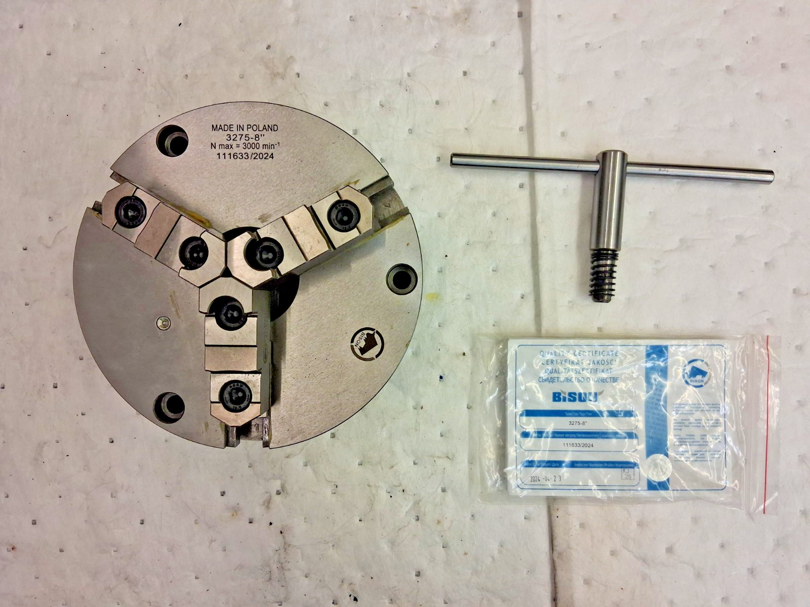 Bison 8” 3 Jaw Lathe Chuck 7-804-0841