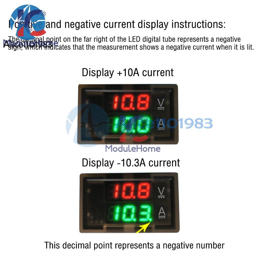 DC0-300V 50/100/200/400A Digital Current Voltage Meter Hall Ammeter Voltmeter