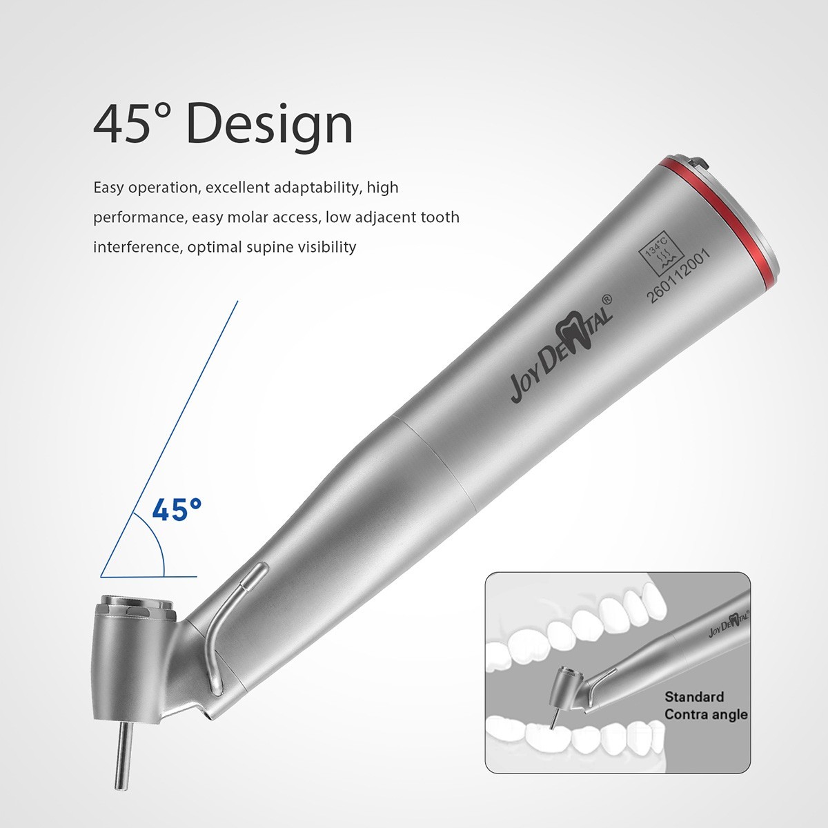 Pieza angular 45° LED dental 1:4.2 | Pulverización externa