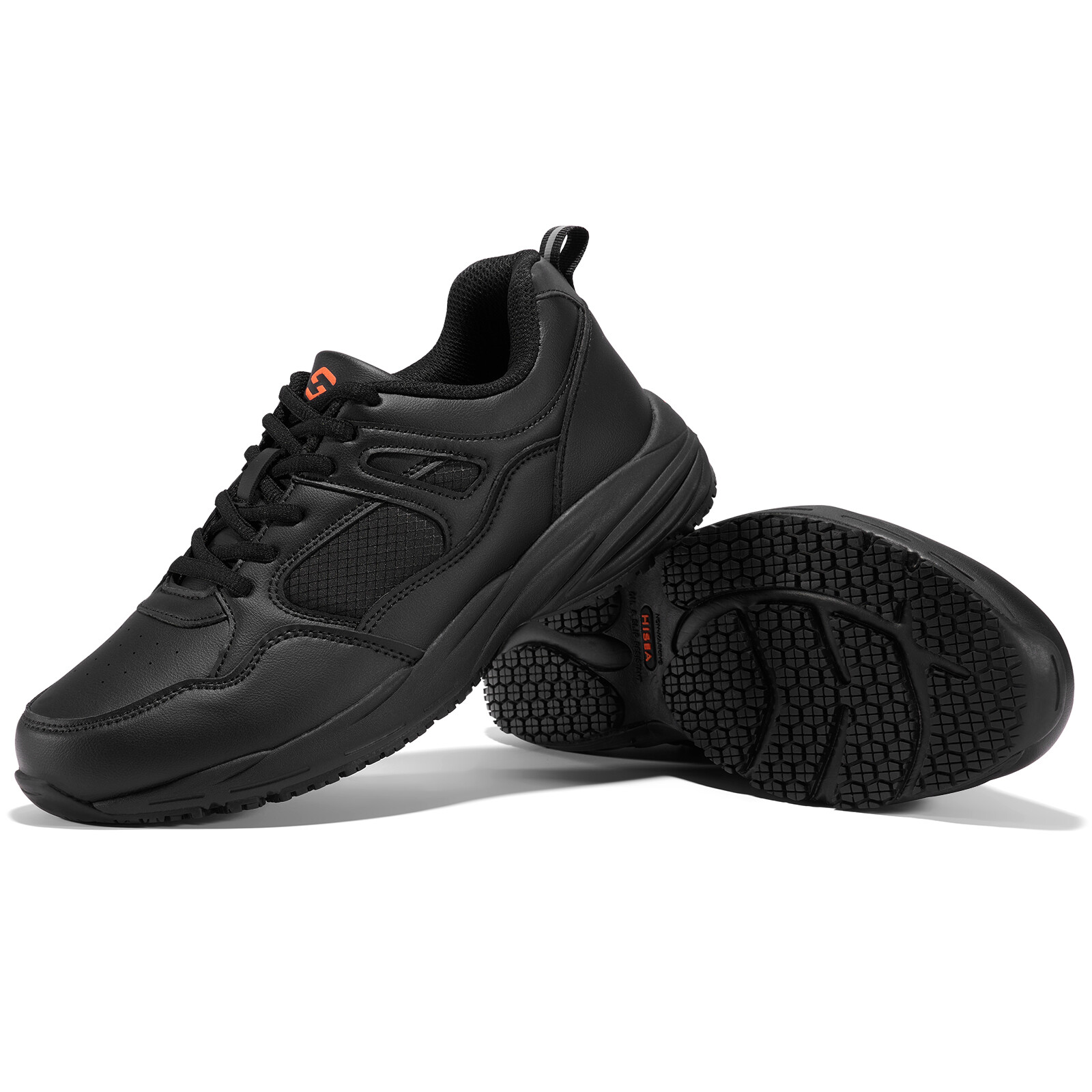 HISEA NINGO Men’s Slip Resistant Work Shoes Chef Kitchen Oil Resistant Sneakers