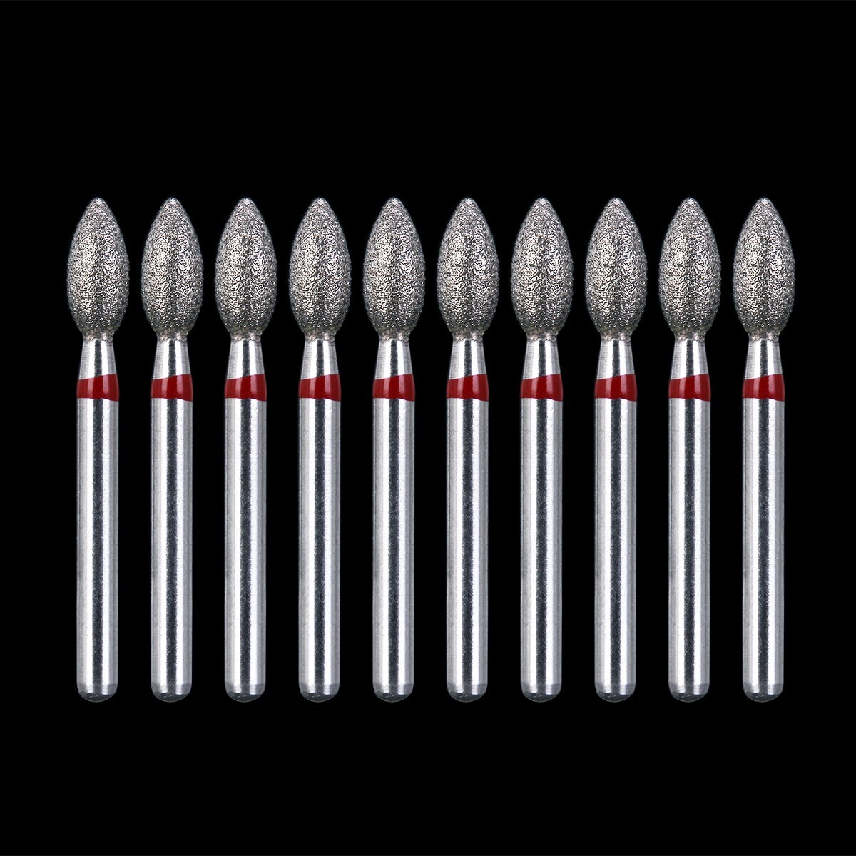 10pcs AZDENT Dental DIAMOND BURS FOOTBALL #368-023F FINE RED DEFEND 10pcs/Pack