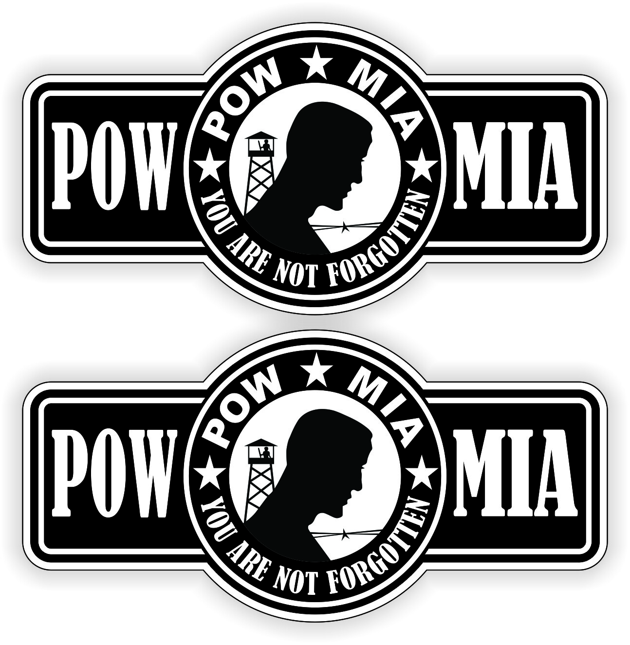 POW MIA Hard Hat Helmet Stickers Decals Labels WW2 Vietnam Prisoner War Missing