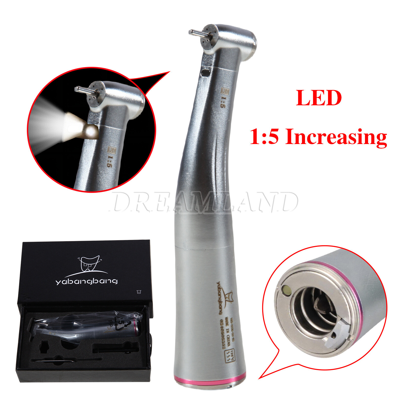 X95L Dental 1:5 Increasing LED Fiber Optic Contra Angle Handpiece fit NSK Ti-MAX