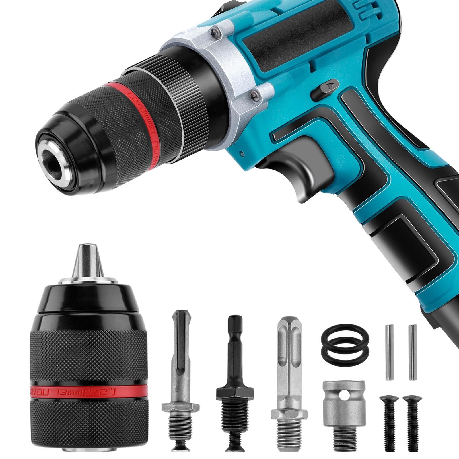 1/2 To 3/8 Impact Adapter, Keyless Drill Chuck 1/220unf Mount 1.513mm SelfTig…