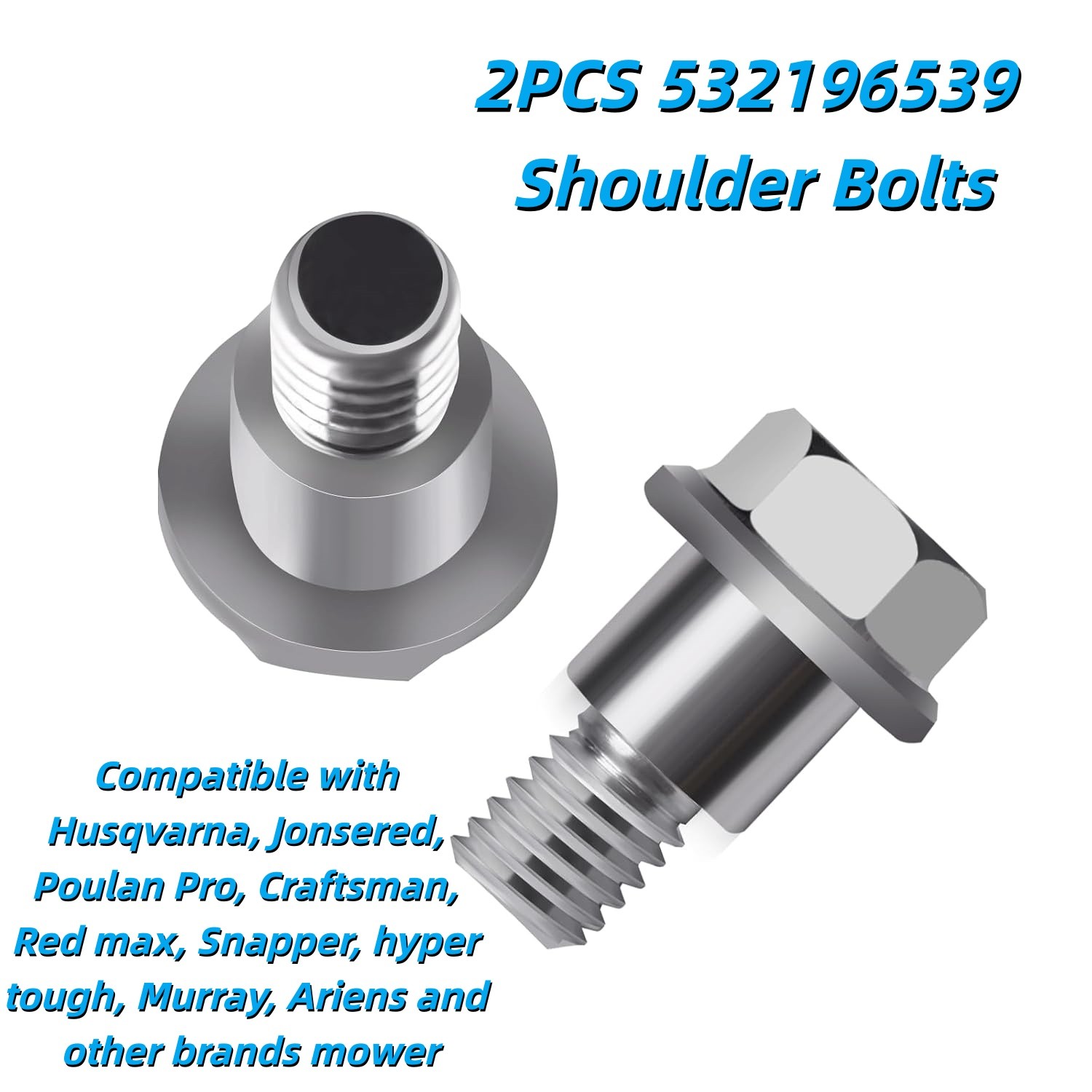 2x 532196539 Shoulder Bolts For Husqvarna 2042LS 2348LS LGT2654 LTH18538 TC38