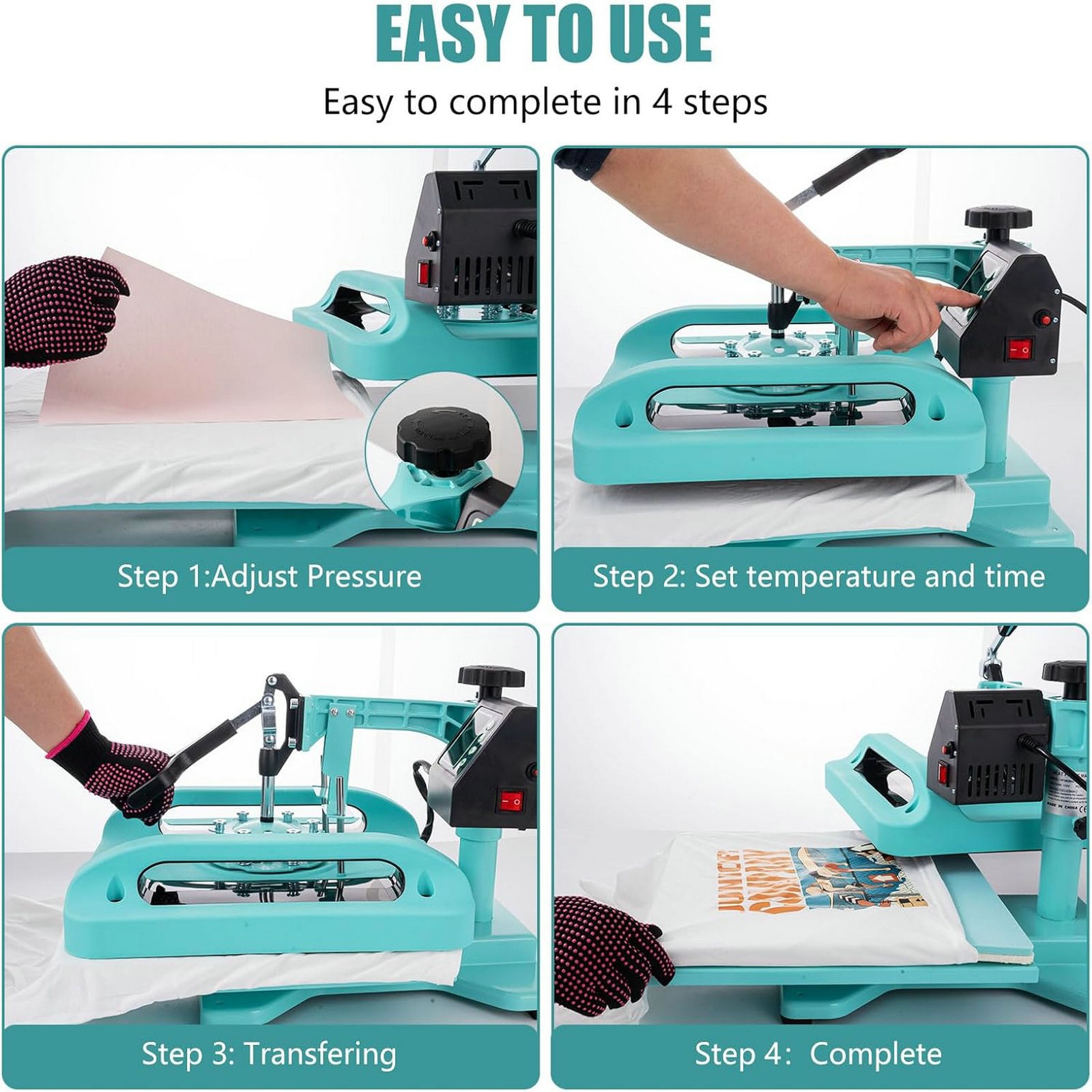 5 in 1 Heat Press Machine 15″x15″ T-Shirt Transfer Sublimation W. 30OZ Tumbler