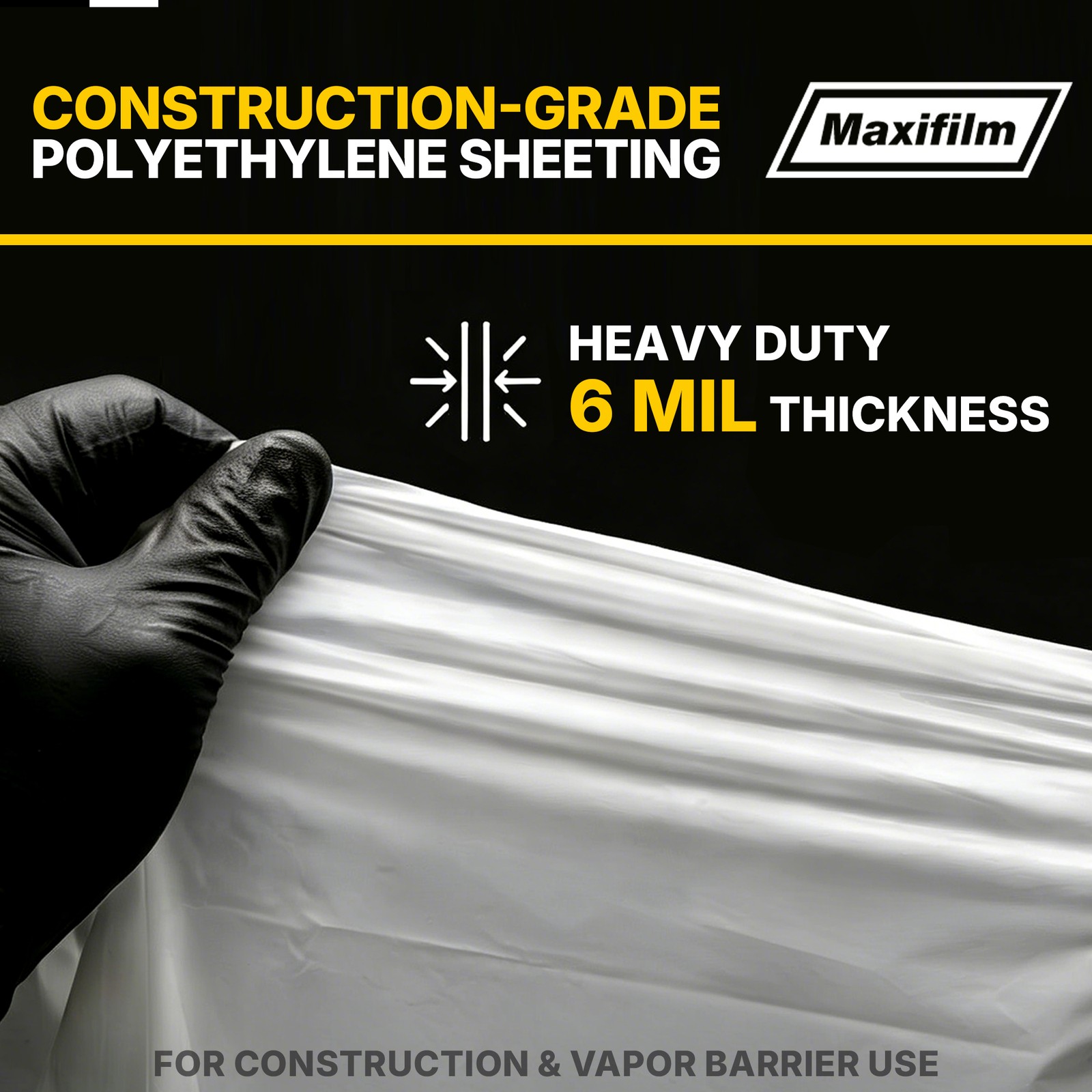 Lauco Heavy Duty Plastic Sheeting 10′ x 100′ Roll, 6 Mil Clear Polyethylene