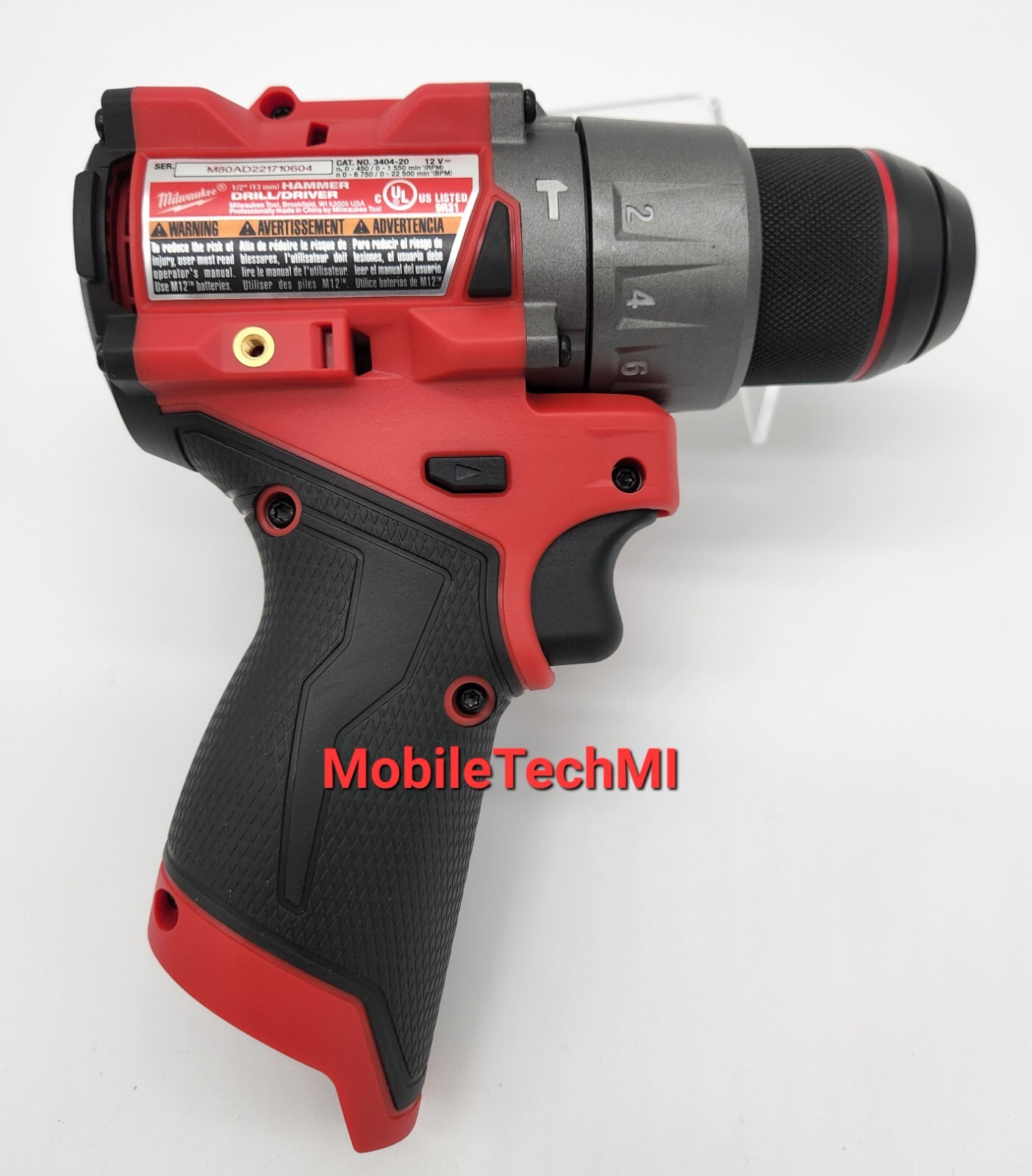 Milwaukee M12 FUEL 1/2″ Hammer Drill Driver GEN 3 3404-20 + FUEL 13″ Bag