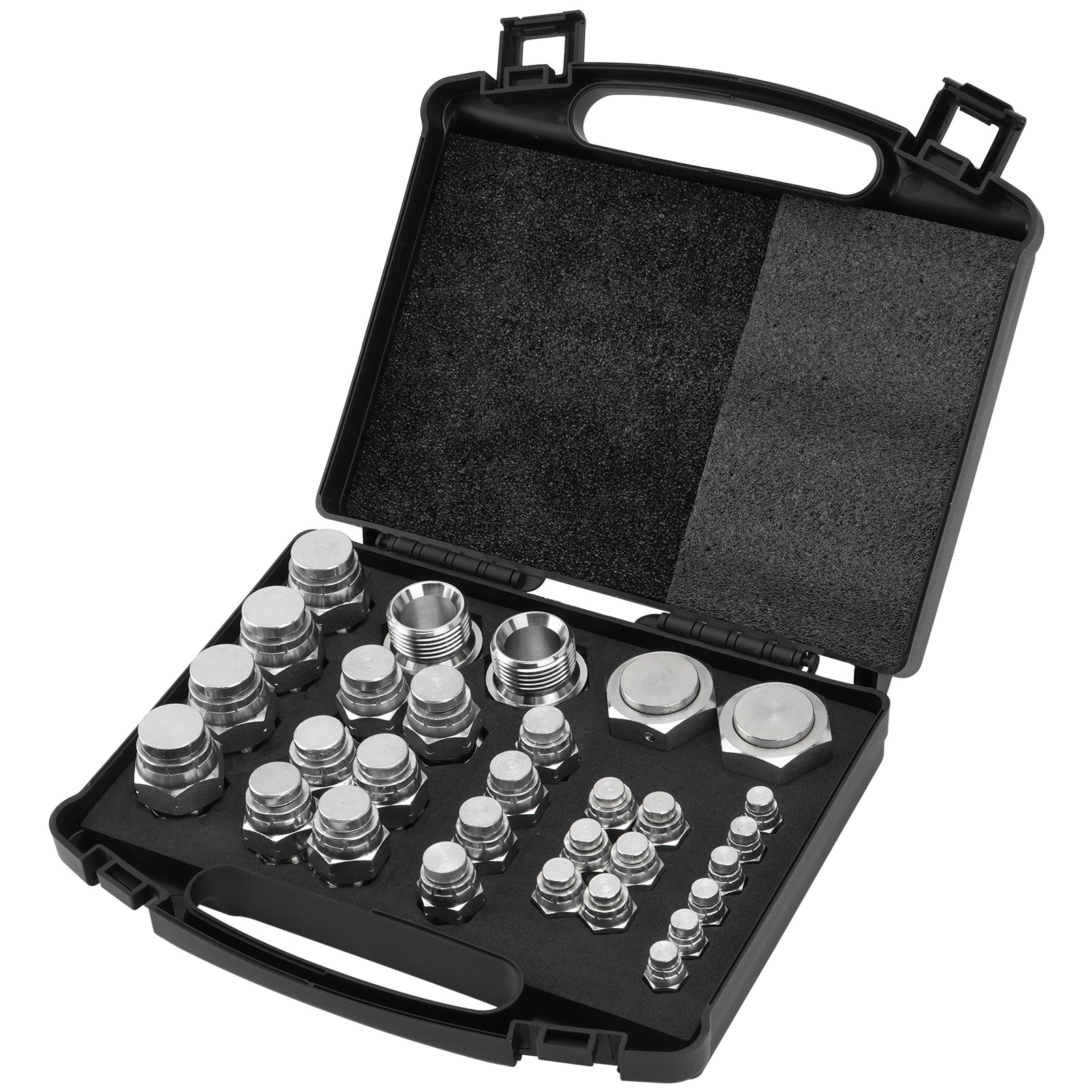 56 PCS BSPP Hydraulic Cap and Plug Kit with Precision Threading Galvanized Steel
