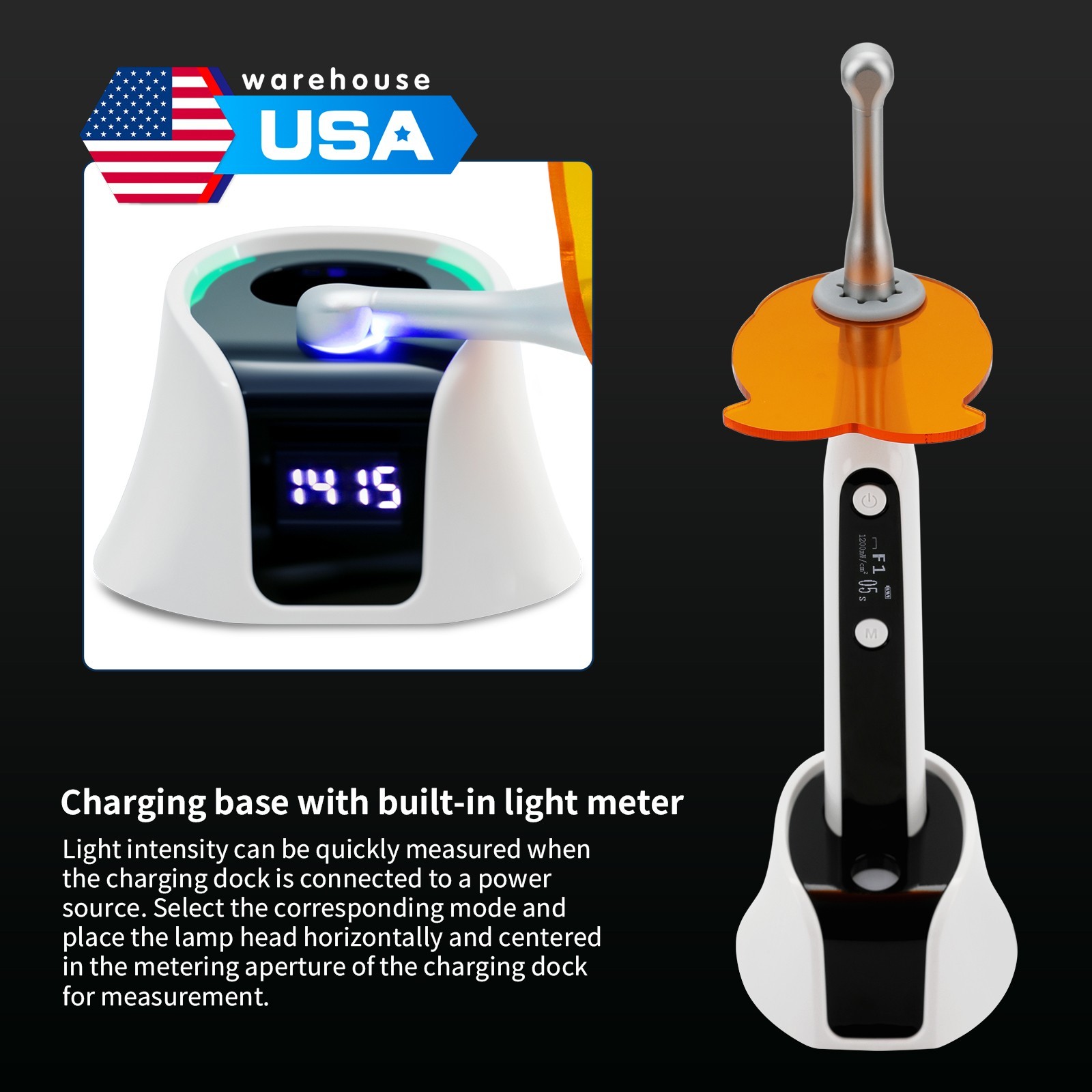 Dental 1:1 Contra Angle LED Fiber Optic Handpiece NSK Style USA