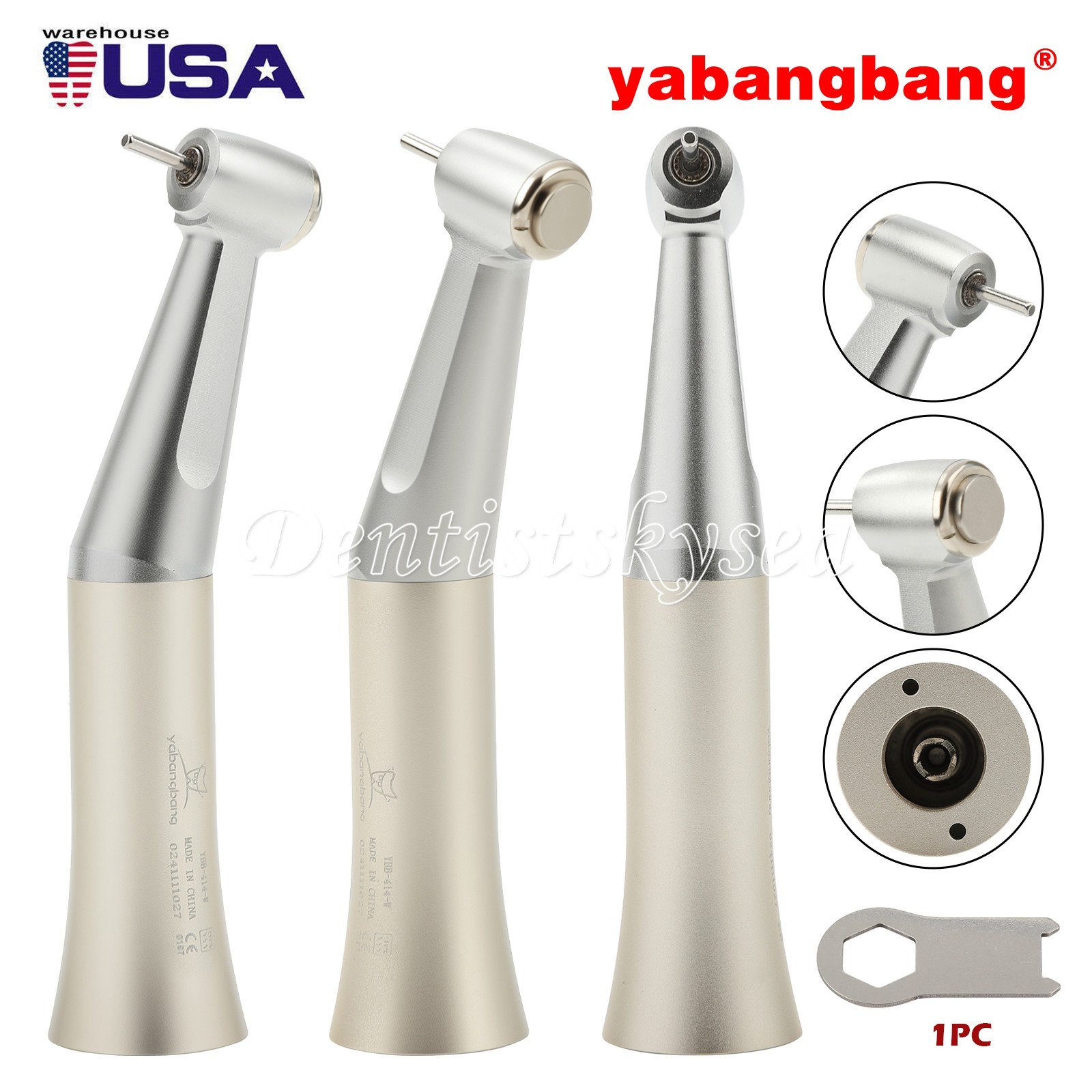 Low Speed Handpiece Push Button Fit FG 1.6mm Burs Contra Angle Dental