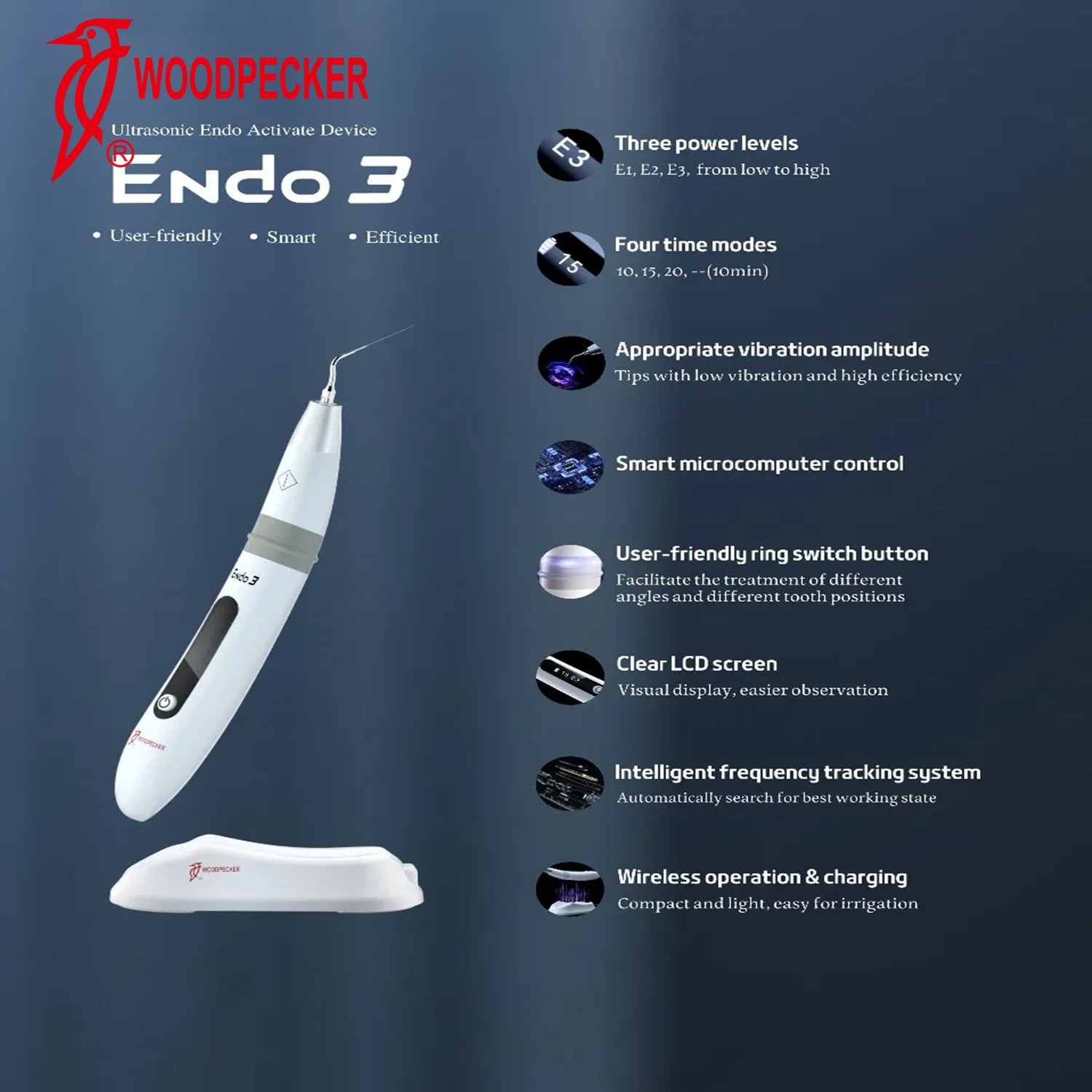 Woodpecker Endo Ultrasonic Activator Endo 3 Irrigator Root Canal Handpiece+ Tips
