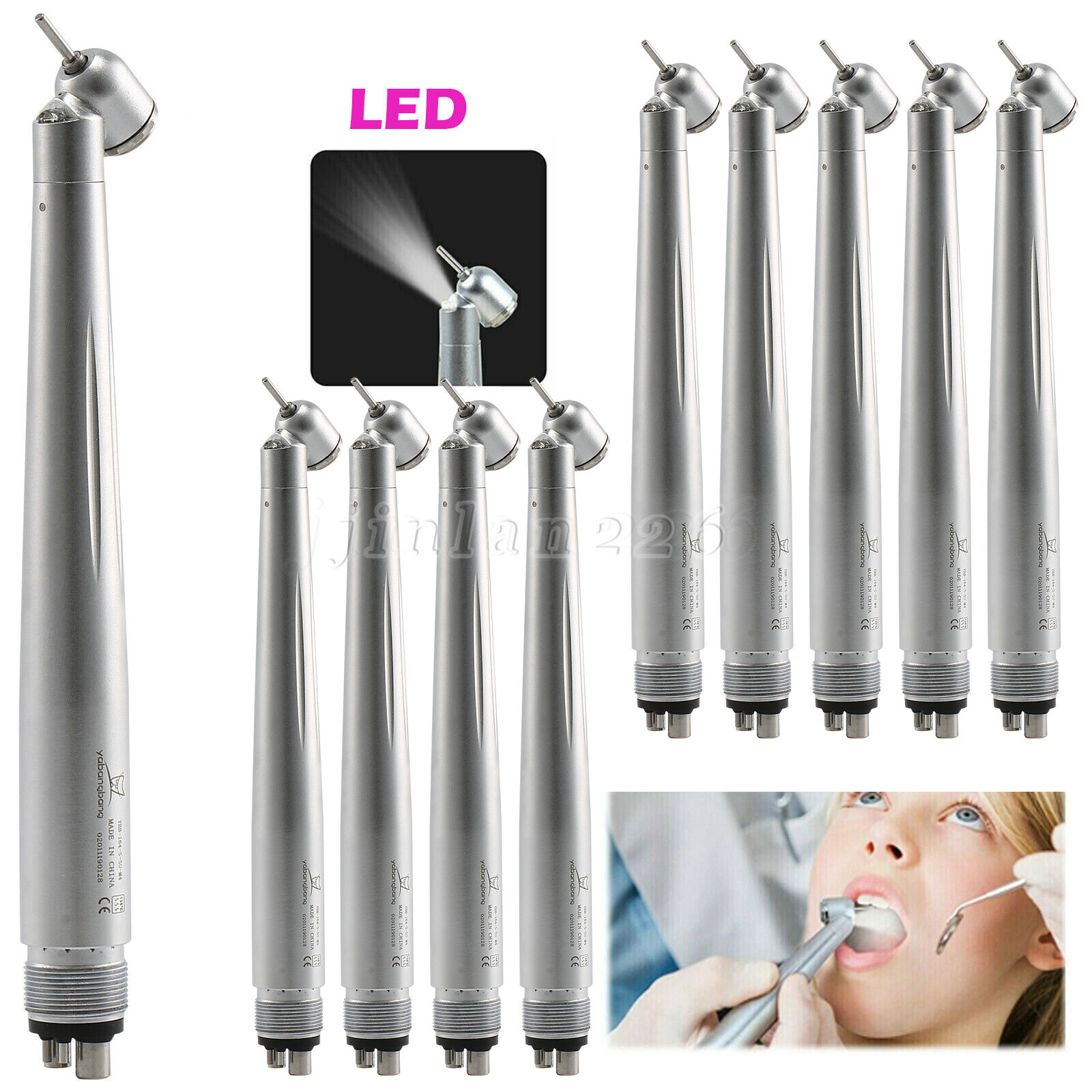 NSK Ti-Max X450 M4 Surgical 45° LED Speed Handpiece Dental Single Water Jet 18W