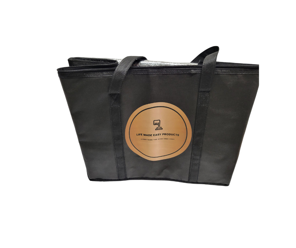 X-Large Reusable and Insulated Cooler Bag – Black (2-PACK)