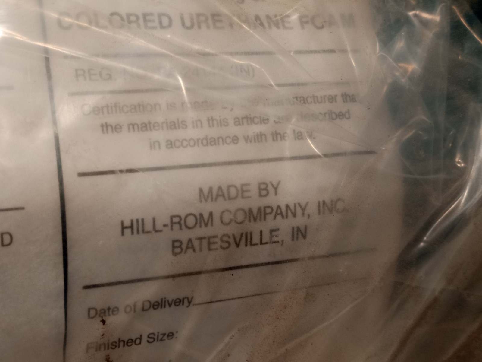 Hill-Rom Sure-Chek Antimicrobial Urethane Mattress Stretcher Cover with Zipper