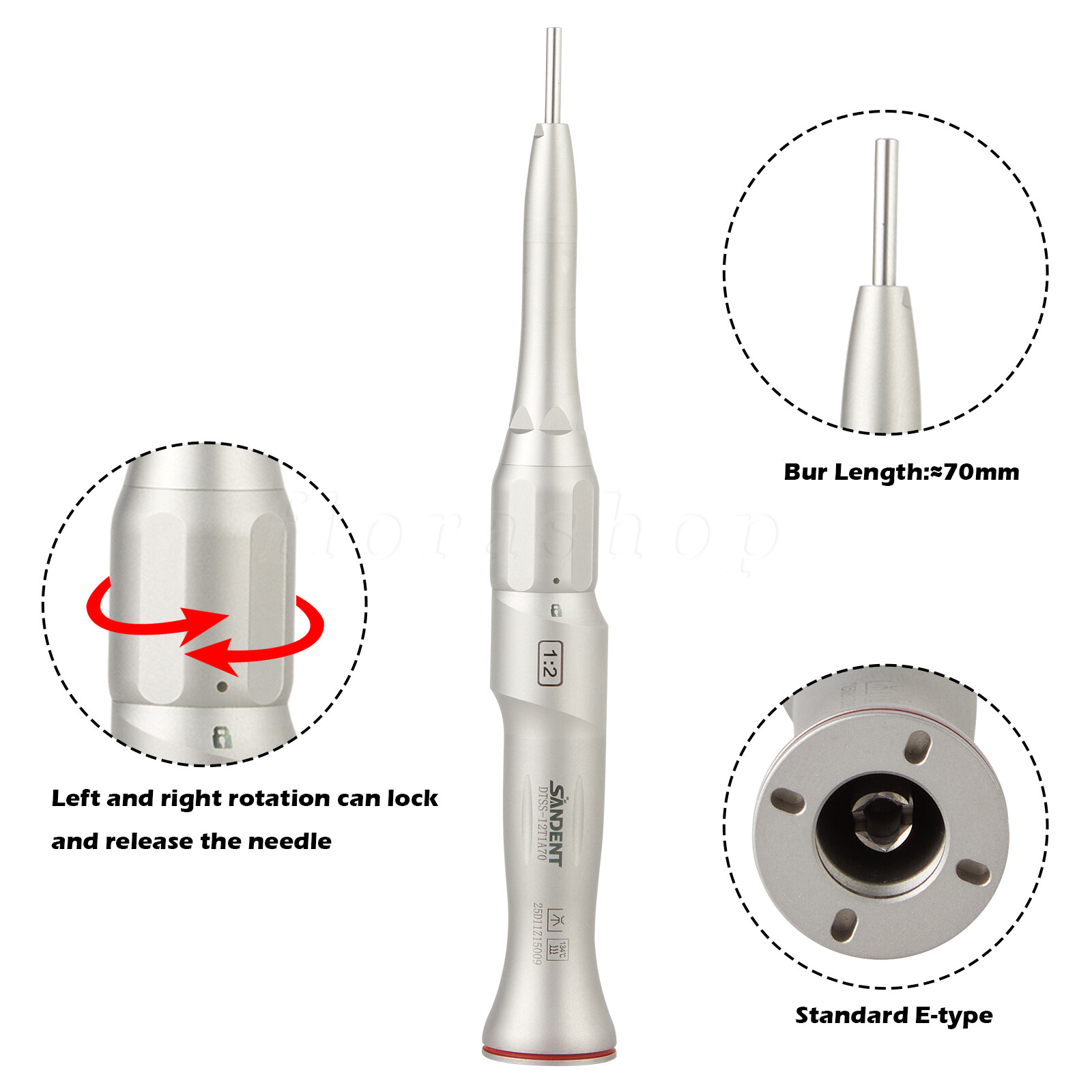 Dental 1:2 Increasing Surgical Osteotomy Handpiece Straight E-type HP Φ2.35mm