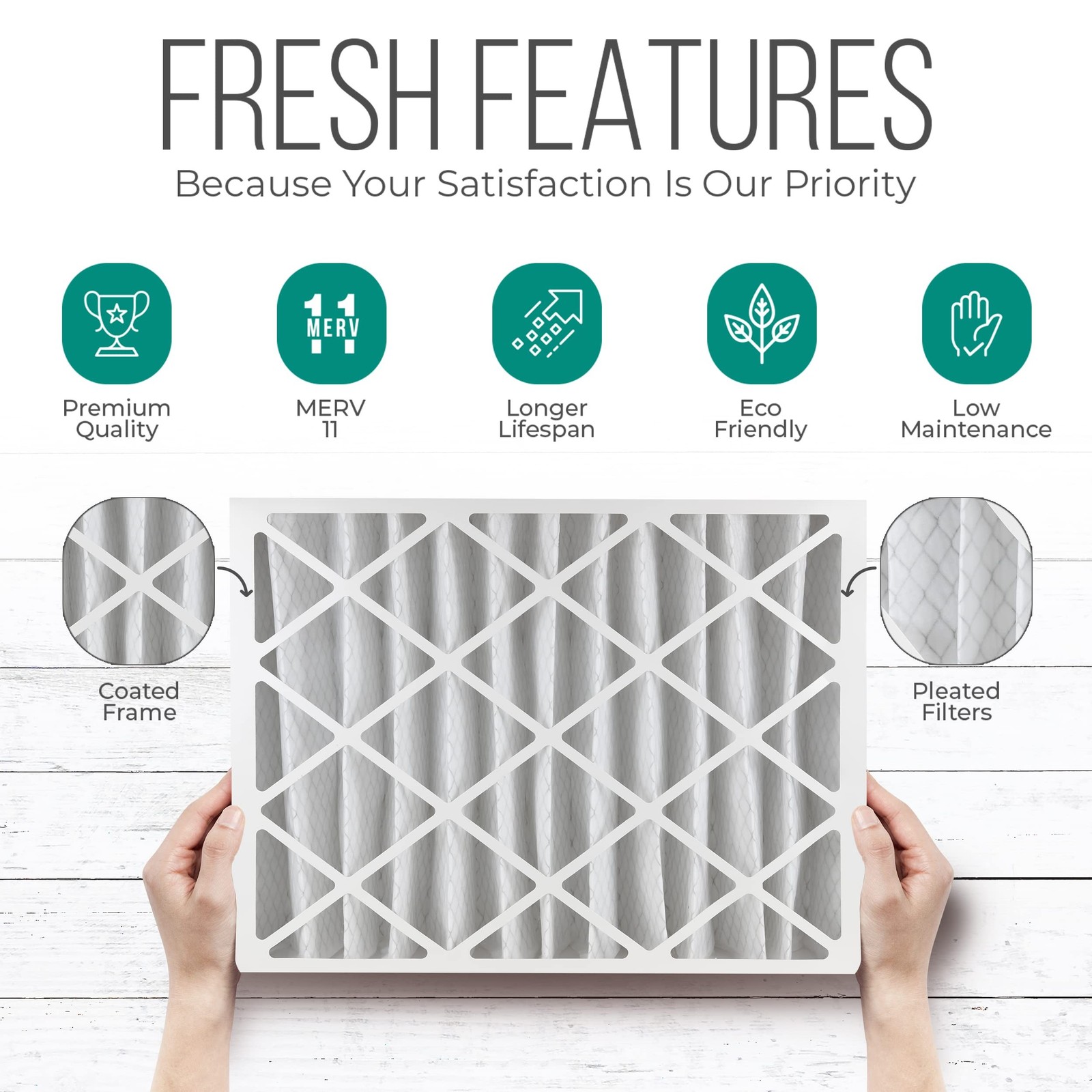 Furnace Filters 16x25x4 – HVAC Air Filter Replacement FC100A1029 Merv 11 with…