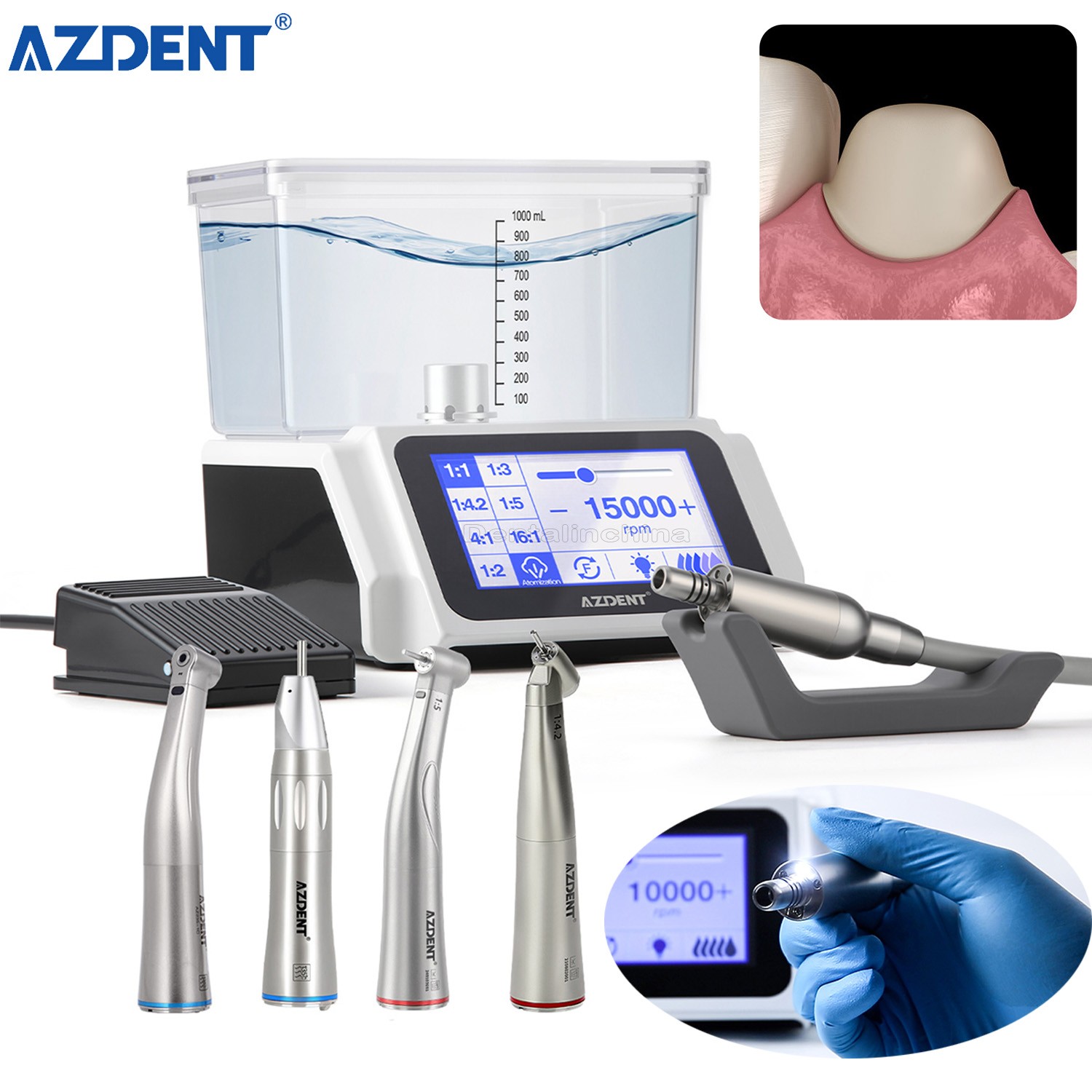 Dental Brushless LED Electric Micro Motor & Water Tank/1:1/1:5/1:4.2 Handpiece