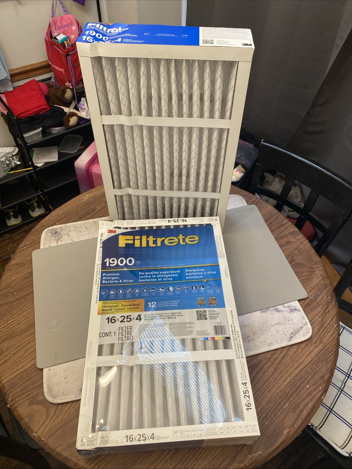 Filtrete 16x25x4 AC Furnace Air Filter MERV 13, MPR 1900 Premium Allergen 2 PACK