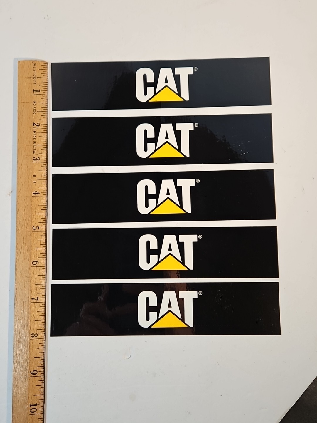 Five AUTHENTIC CATERPILLAR TRACTOR DECALS 6.5”x1.5” NOS NEW Neeg2001