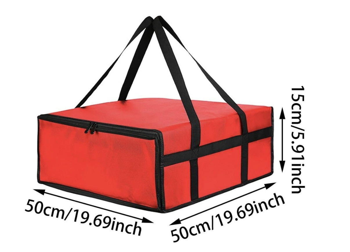 Insulated Pizza Delivery Bag for Carry Hot, 20″ x 20″ x 6″ Carrier Warmer, Insul