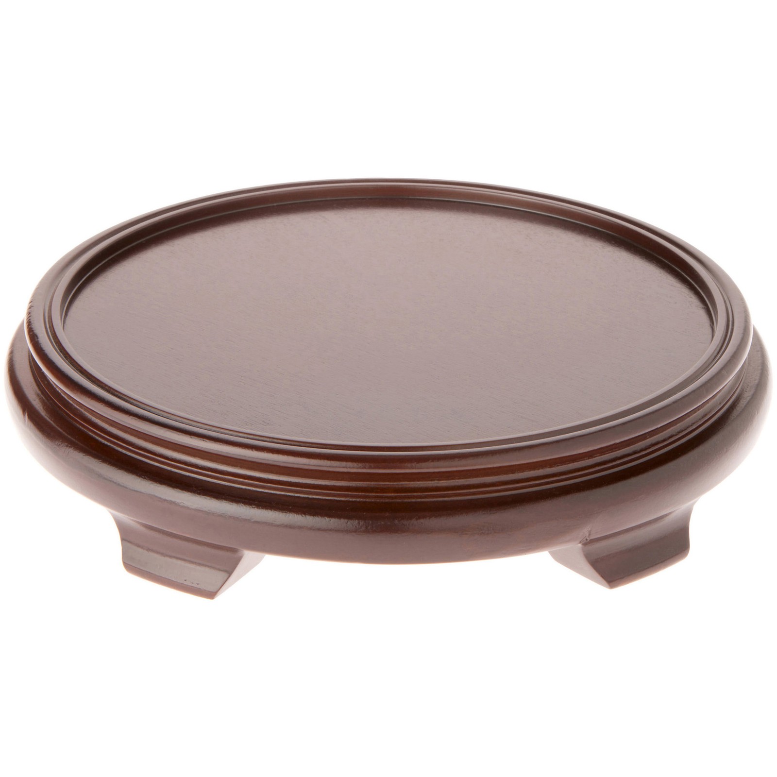 Plymor Walnut Round Wood Veneer Footed Display Base, 11.75″W x 11.75″D x 2.25″H